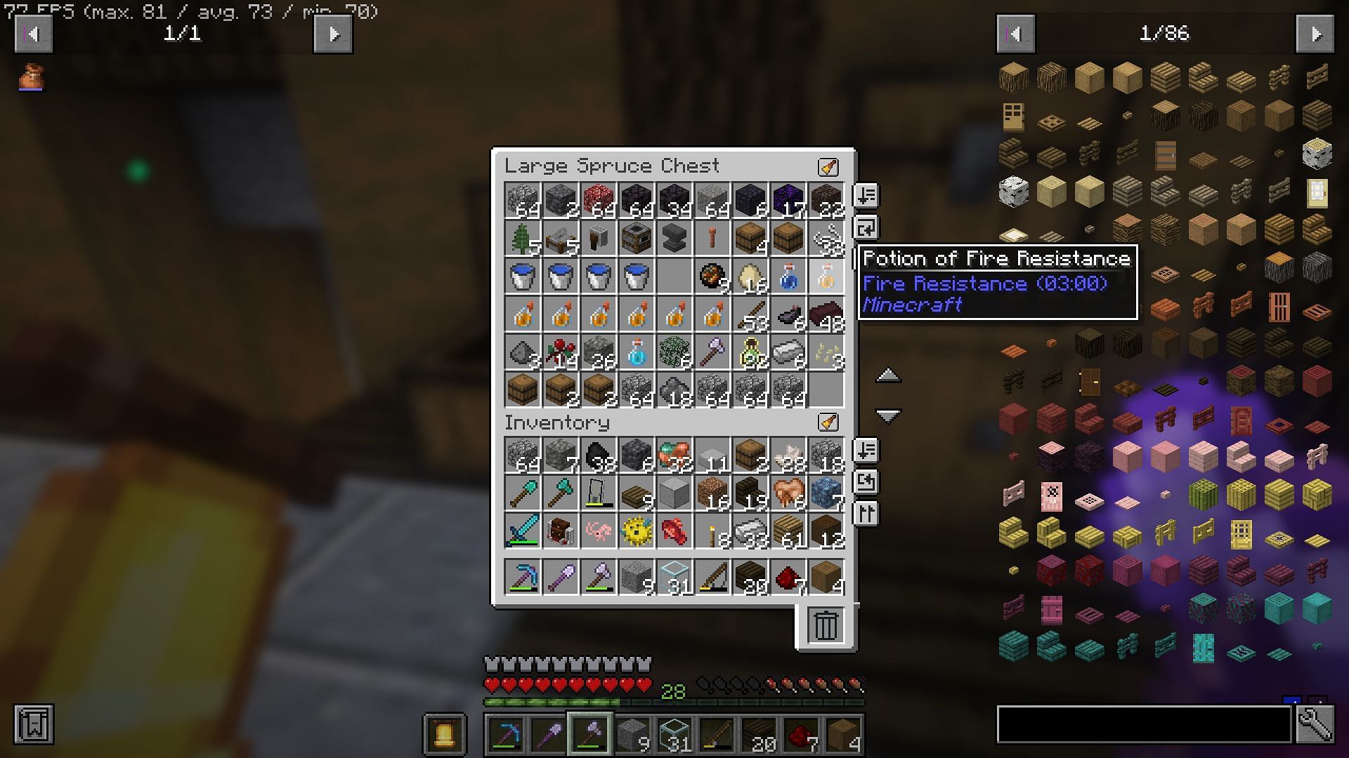 Storing items like potions would be much easier if they stacked (Image via Mojang)