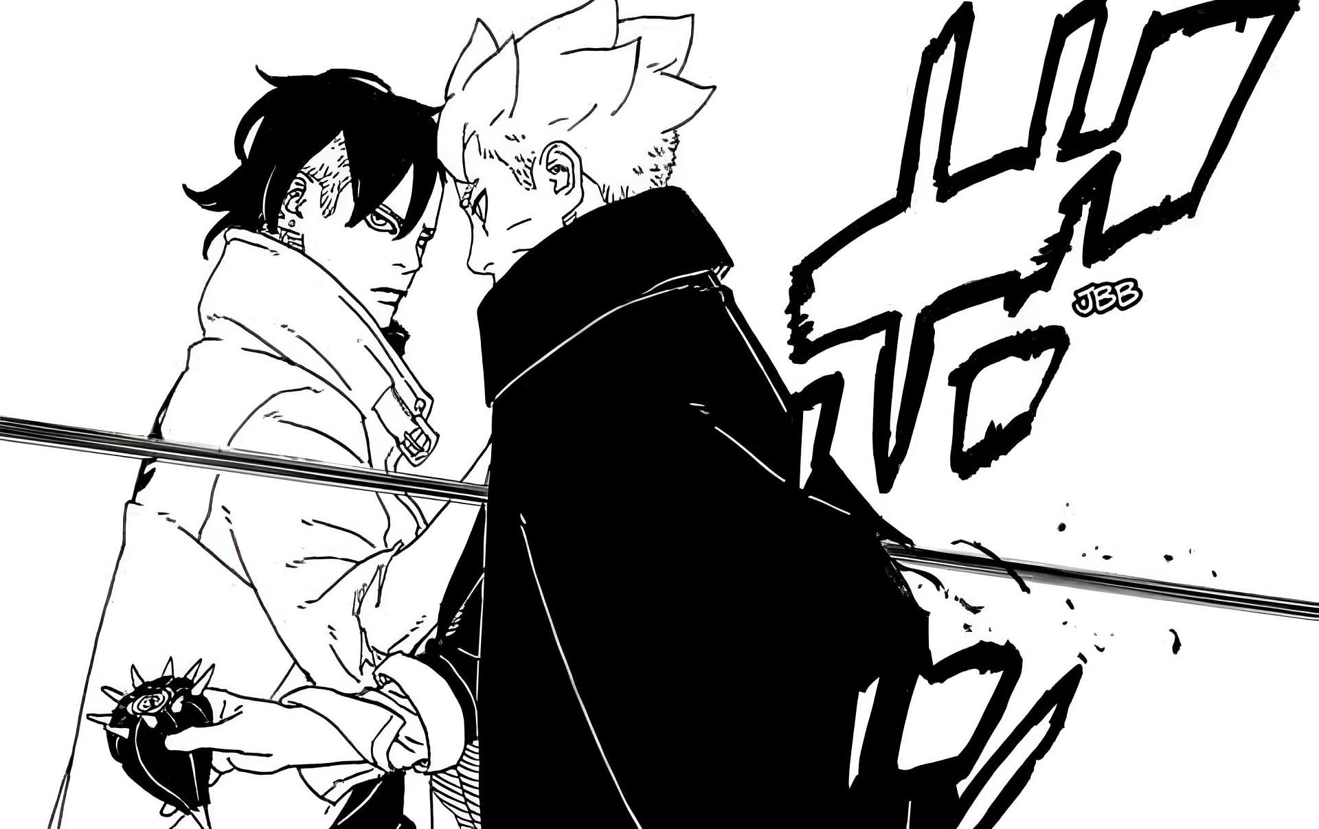 Kawaki and Boruto as seen in Boruto: Two Blue Vortex (Image via Shueisha)