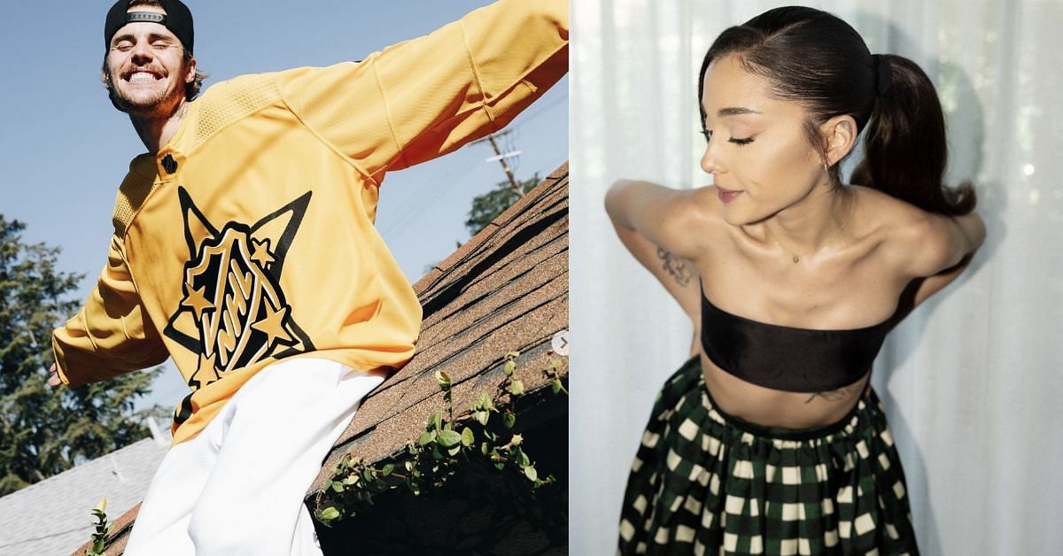 Justin Bieber - left, Ariana Grande - right (Image via Instagram/@justinbieber @arianagrande) 