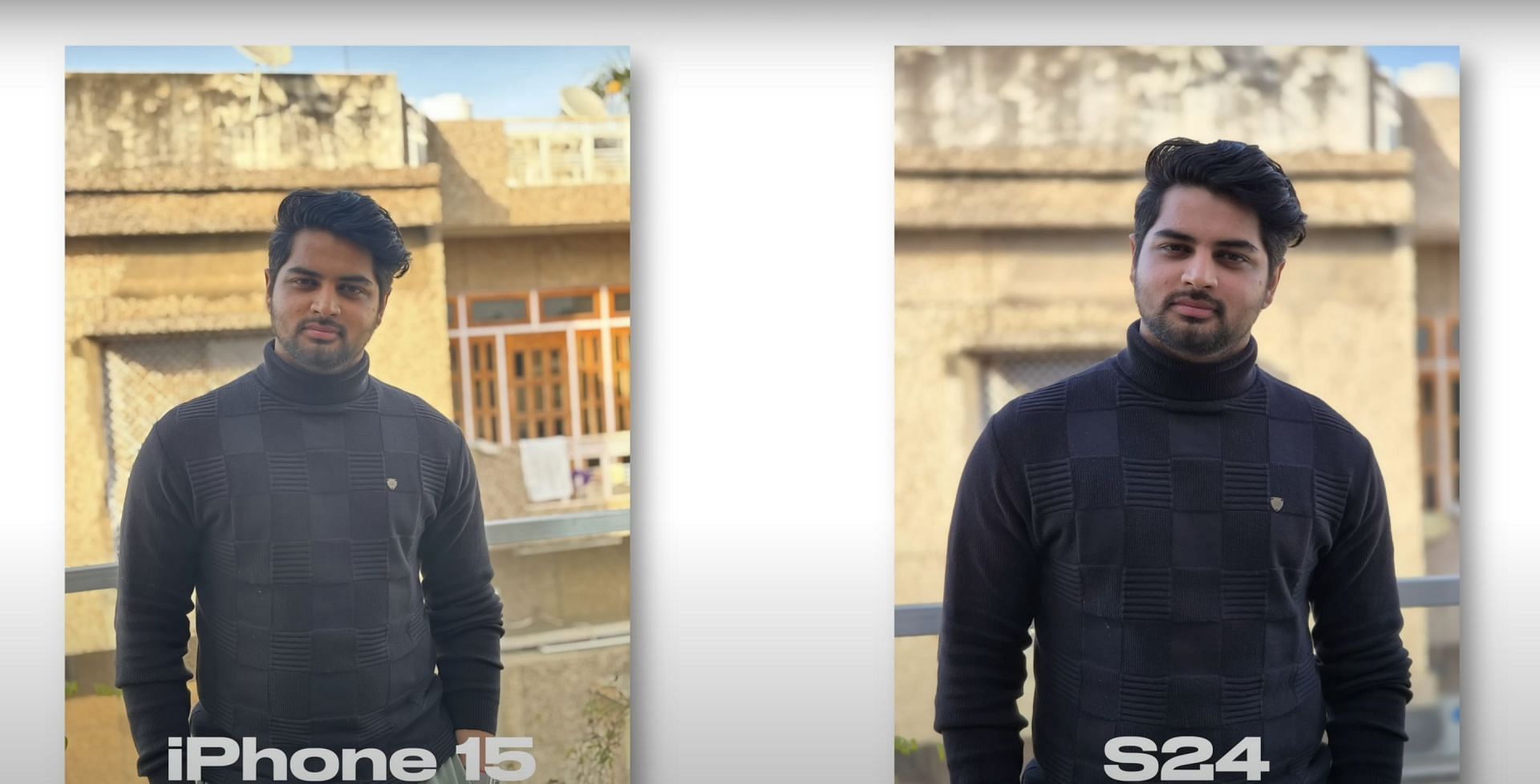 Samsung Galaxy S24 Plus vs iPhone 15 Plus: Both phones can click great portraits (Image via Mohit Balani/YouTube)