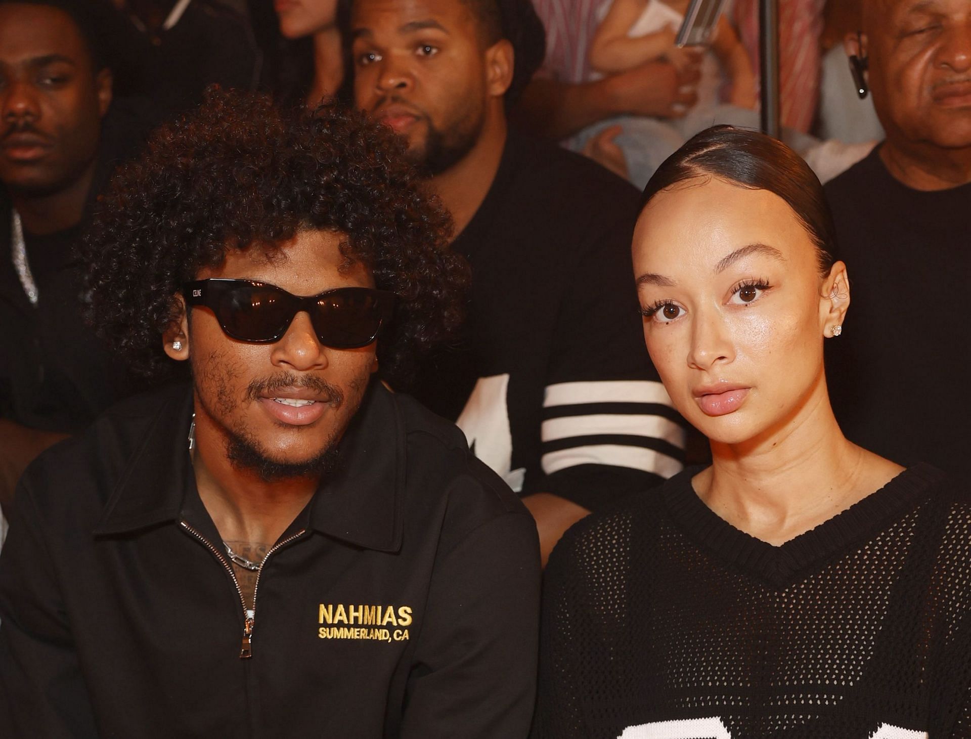  JUNE 09: (L-R) Jalen Green and Draya Michele attend the NAHMIAS SS25 Menswear Show at Pan Pacific Park on June 09, 2024 in Los Angeles, California. (Photo by Frazer Harrison/Getty Images)