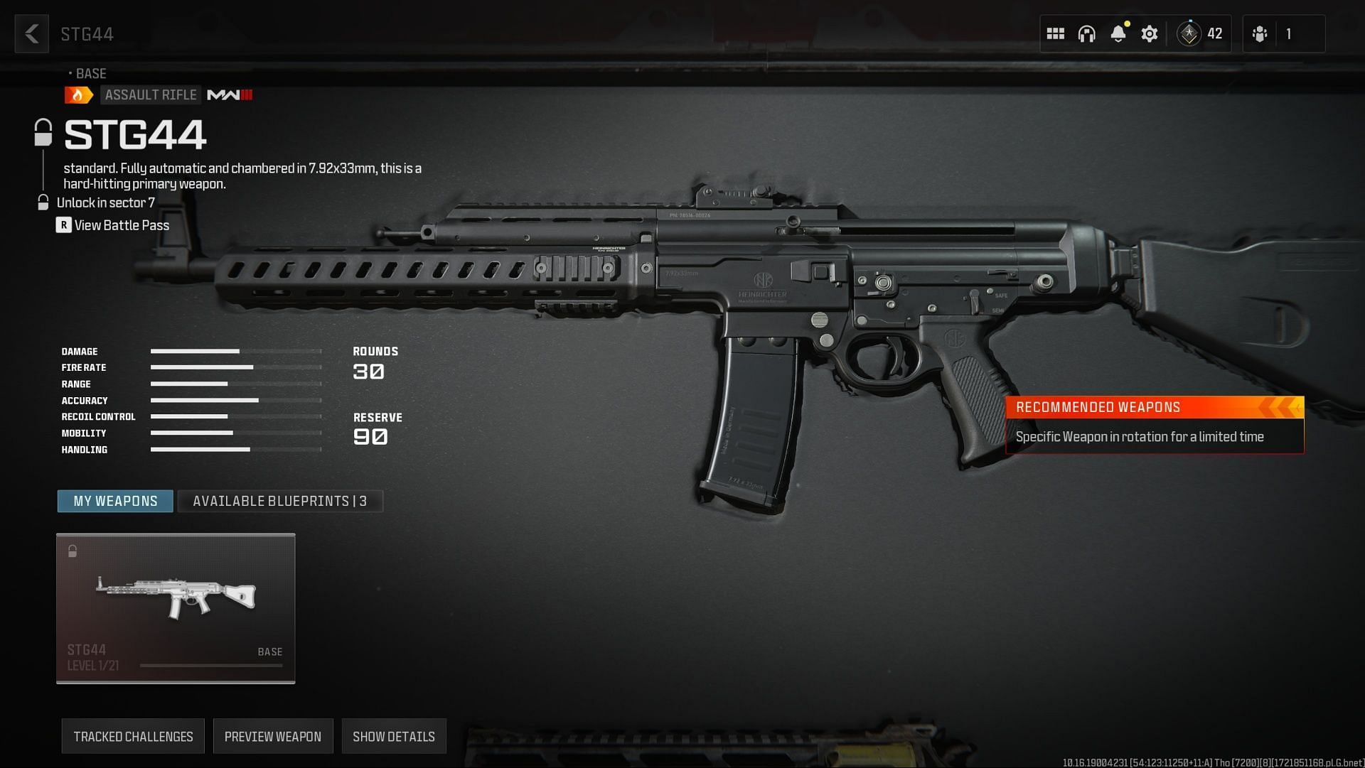 STG44 AR in MW3 (Image via Activision)