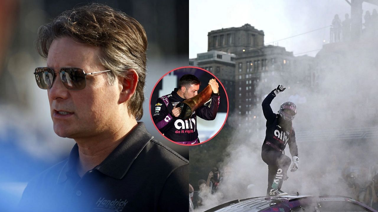 Jeff Gordon(L) and Alex Bowman(R) at the Grant Park 165 - CHICAGO, via Getty Images