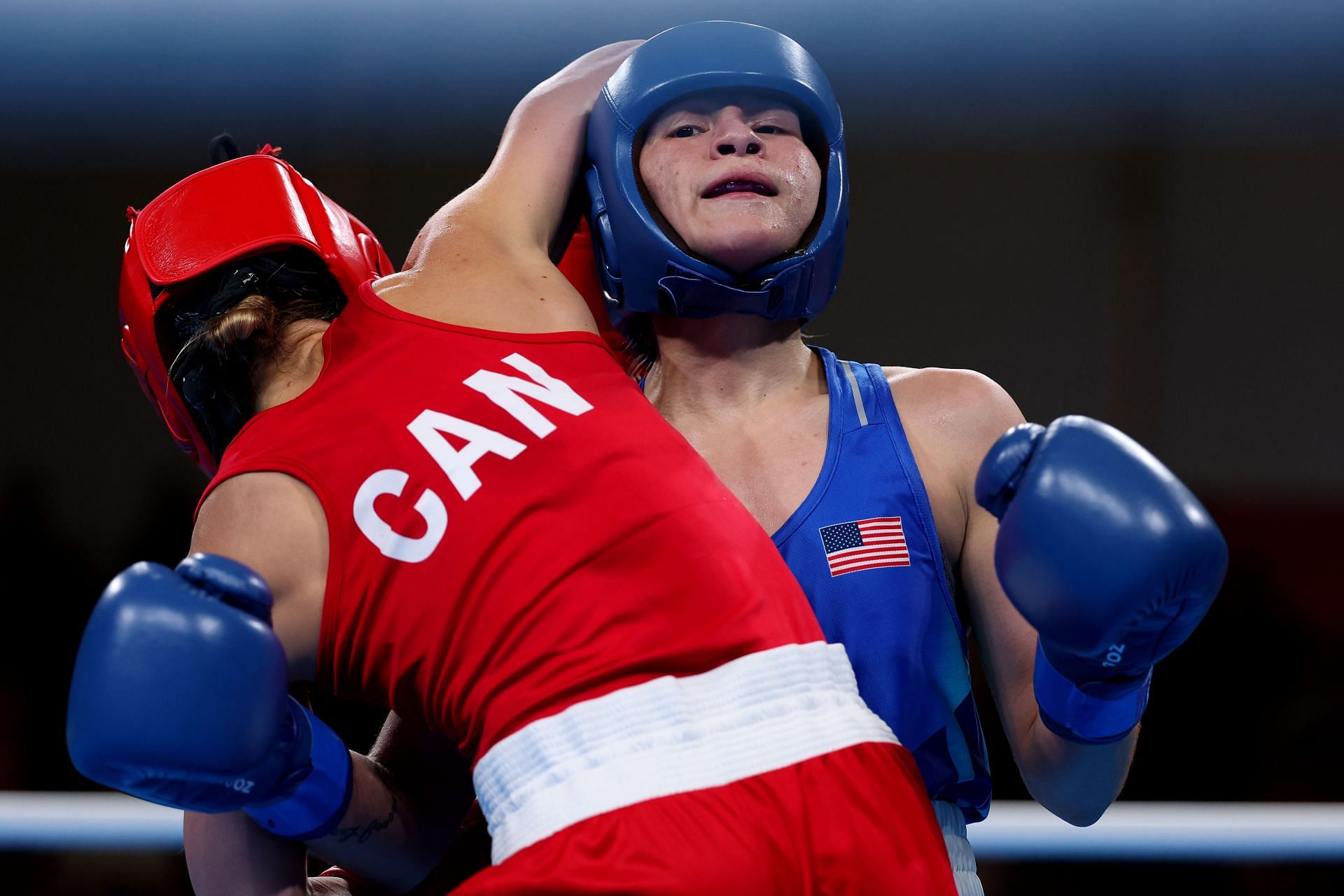 Lozano [in Blue] in action at the Pan Am Games 2023 [Image Source: Getty]