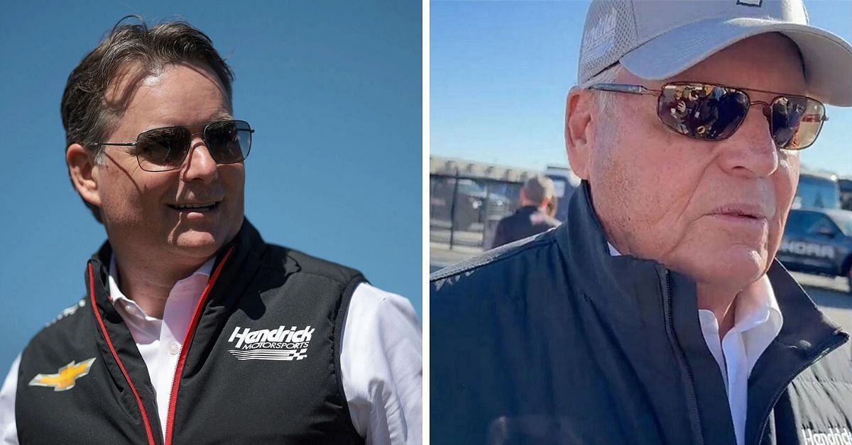 Jeff Gordon (L) and Rick Hendrick (R) looks back on the former