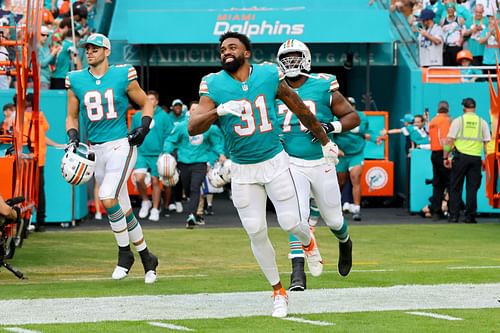 Raheem Mostert during Dallas Cowboys v Miami Dolphins