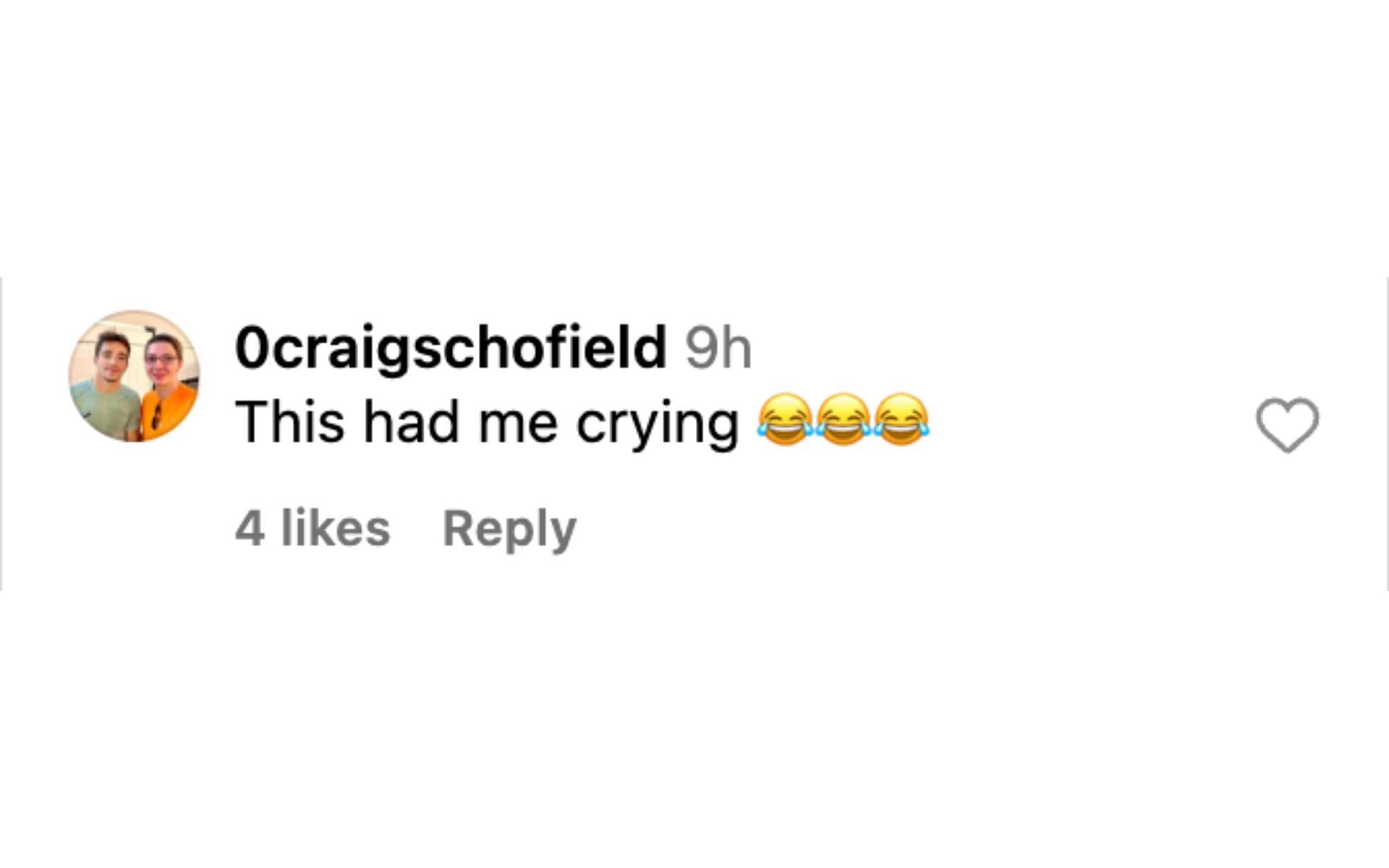 Fan reacting to Nina-Marie Daniele and Molly McCann&#039;s video. [via @ninamariedaniele on Instagram]