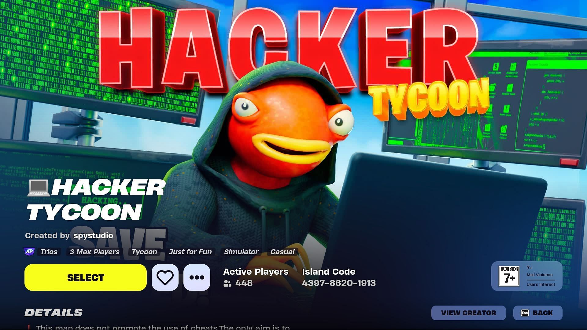 Navigating Fortnite Hacker Tycoon (Image via Epic Games)