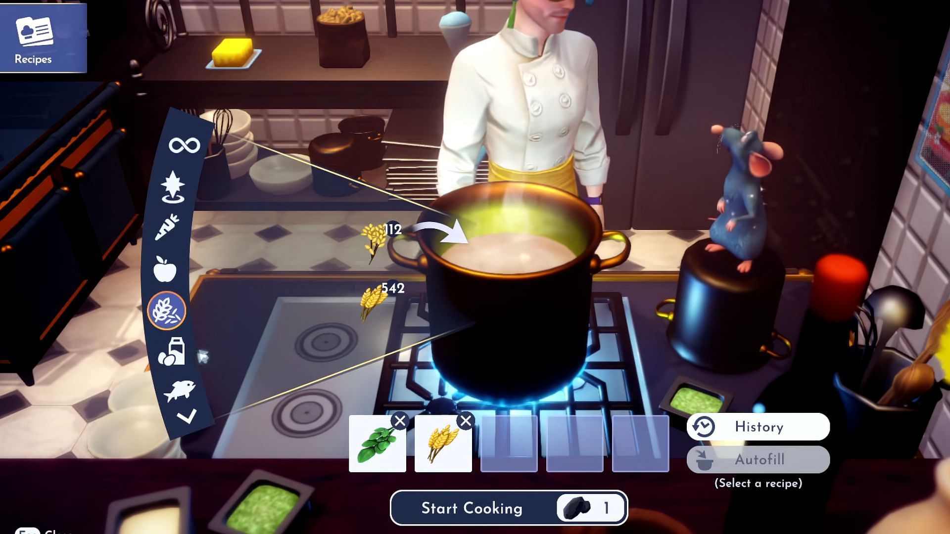 Put ingredients one by one in the cooking pot (Image via Gameloft || YouTube@Quick Tips)