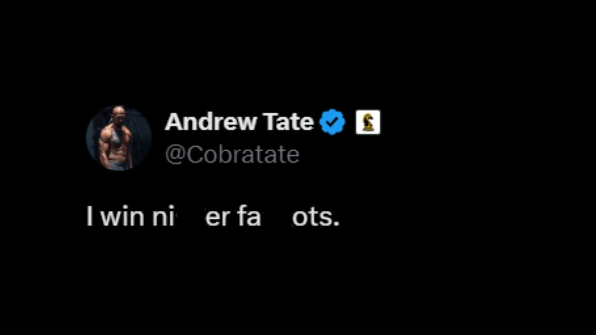 Andrew Tate&#039;s controversial post on X on July 14, 2024 (Image via Cobratate/X)