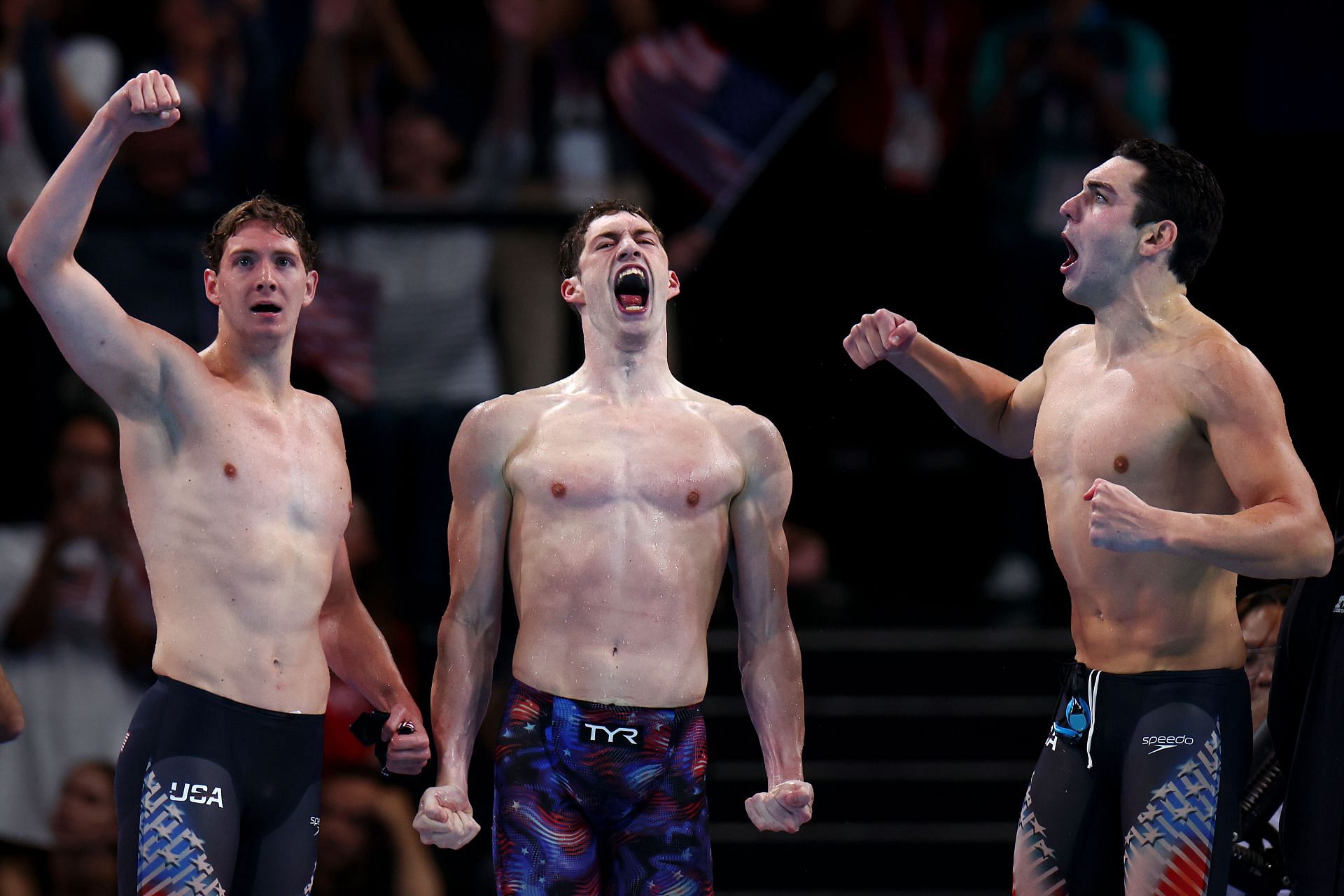 Hunter Armstrong (C) celebrates with his teammates (Source: Getty)