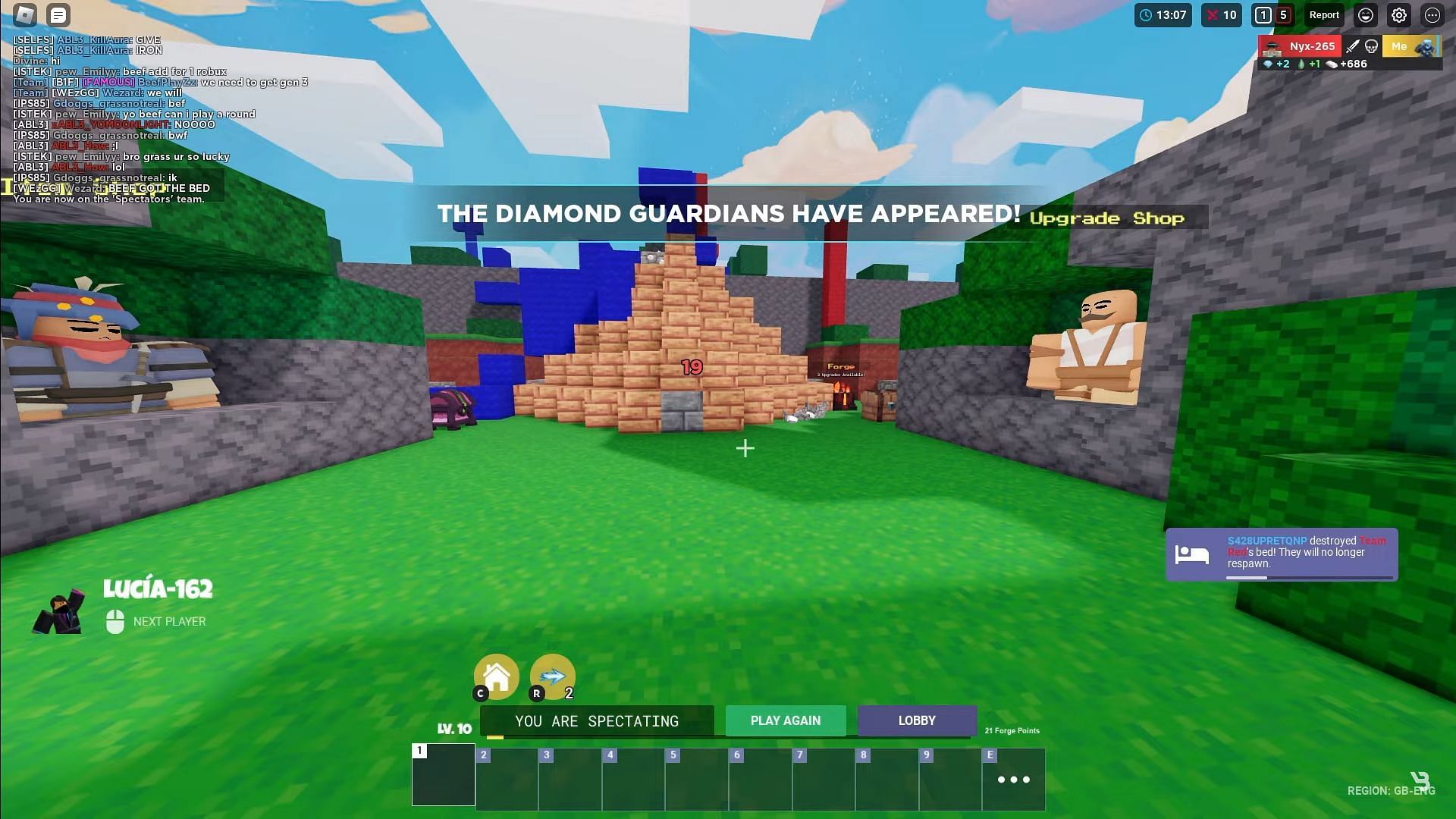 A Ranked match in progress (Image via Roblox || BeefPlayZz on YouTube)