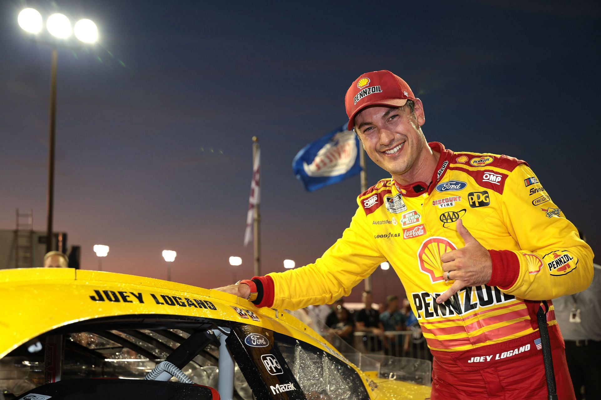 Joey Logano, driver of the #22 Shell Pennzoil Ford