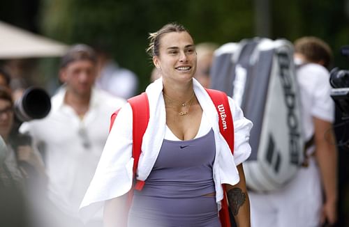 Aryna Sabalenka pictured at the 2024 Wimbledon Championships