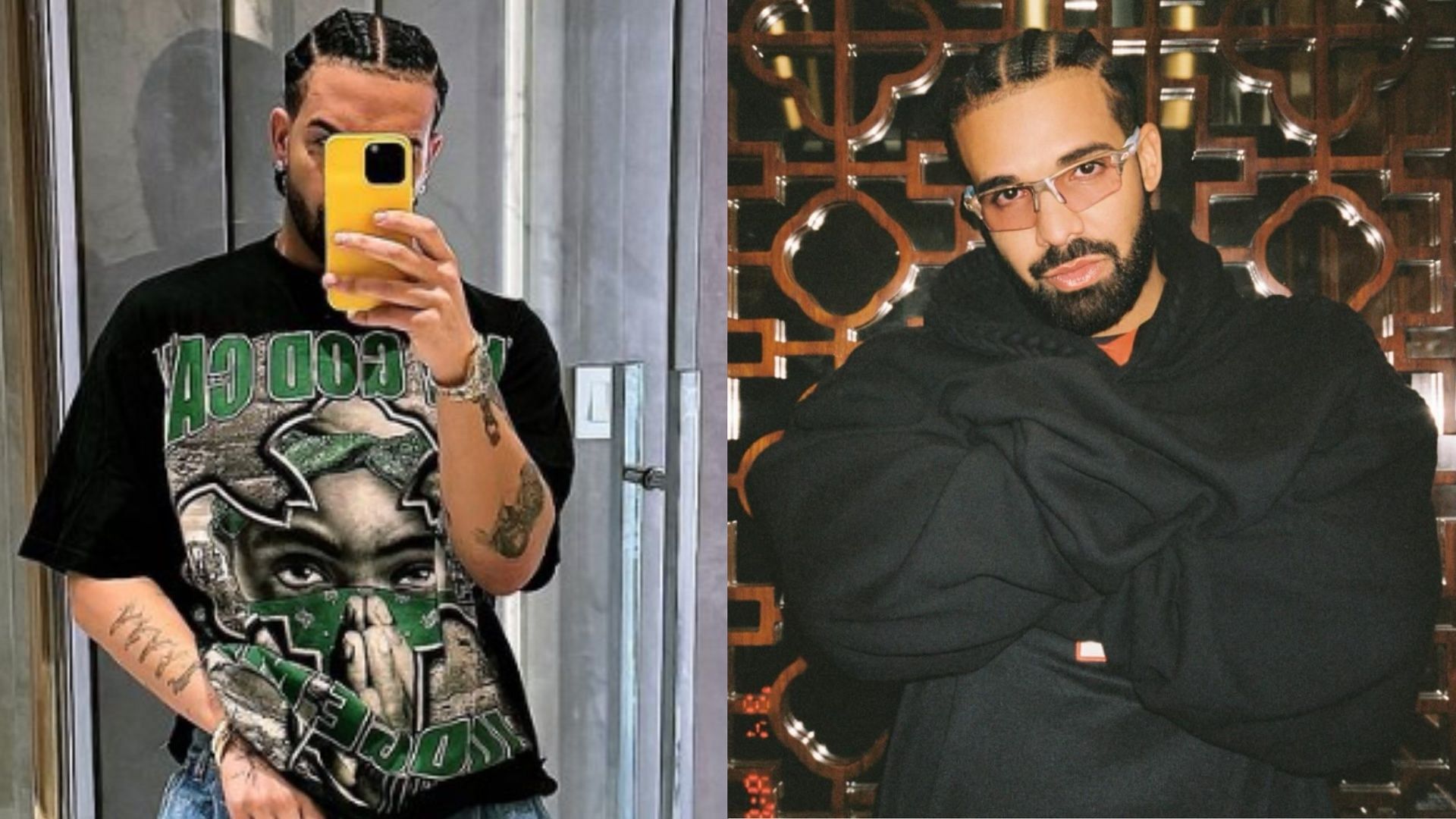 Netizens react as Drake posts picture of himself wearing Tupac t-shirt (Image via champagnepapi/Instagram)