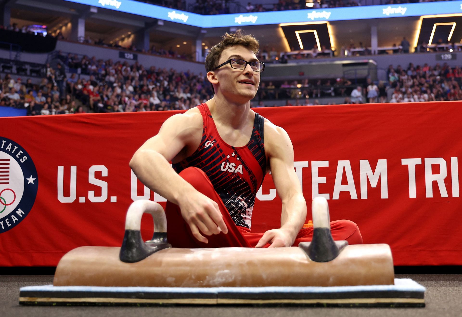 Stephen Nedoroscik preparing for the U.S. Olympic Team Trials [Image Source: Getty]