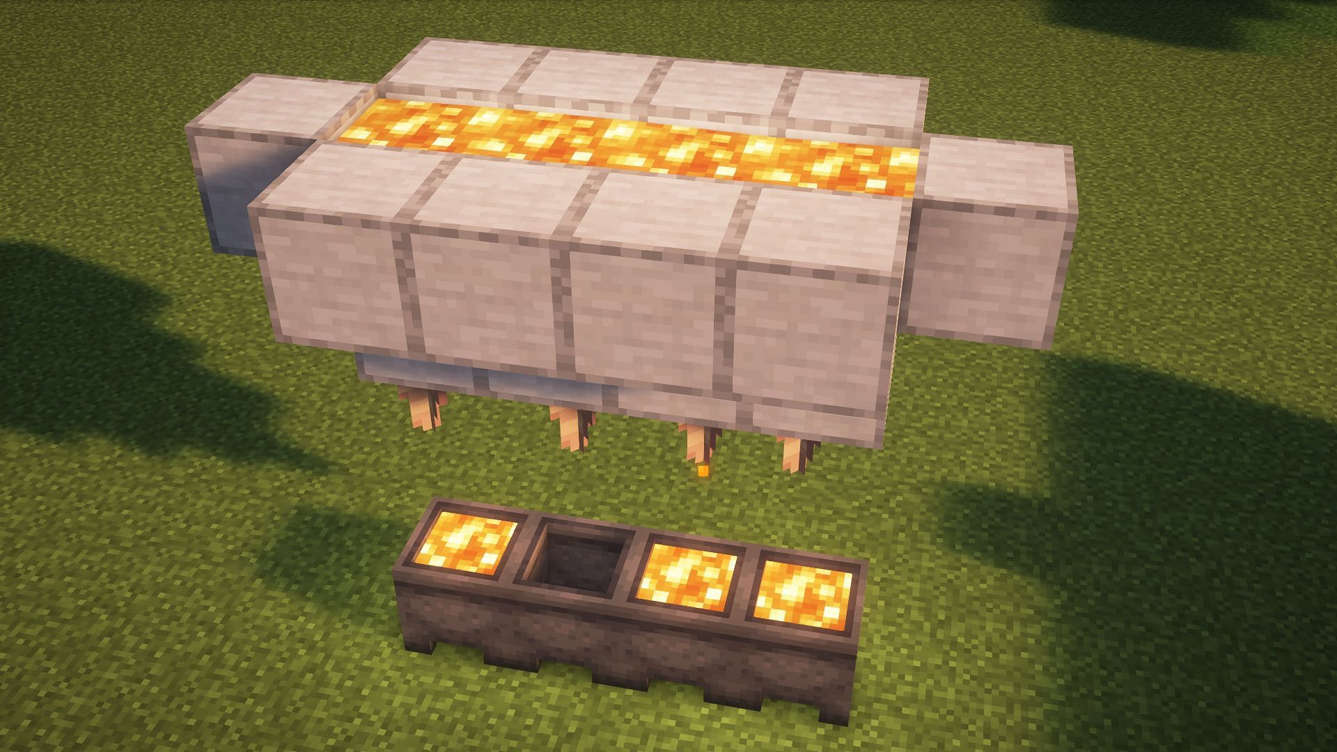 A small pointed dripstone lava farm (Image via Mojang)