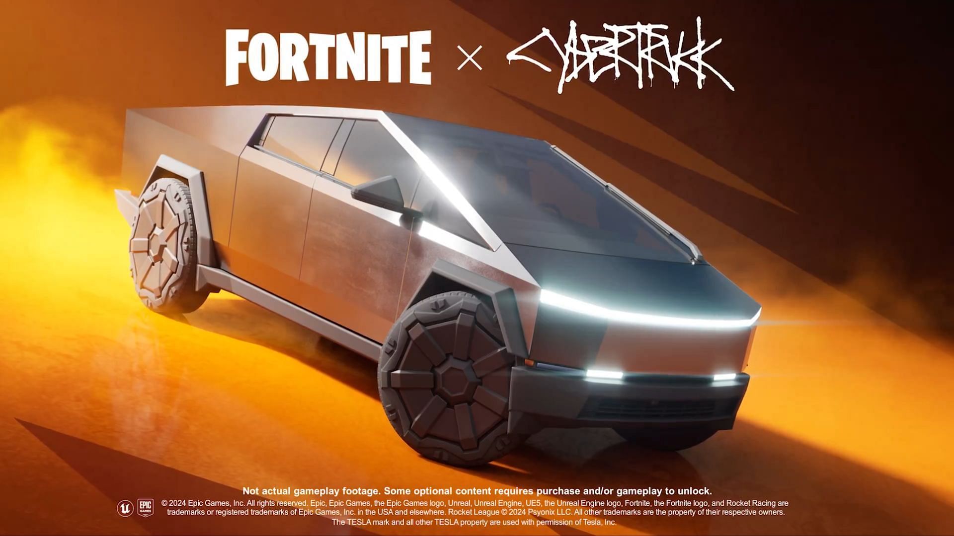 The Tesla Cybertruck arrives in Fortnite (Image via Epic Games)