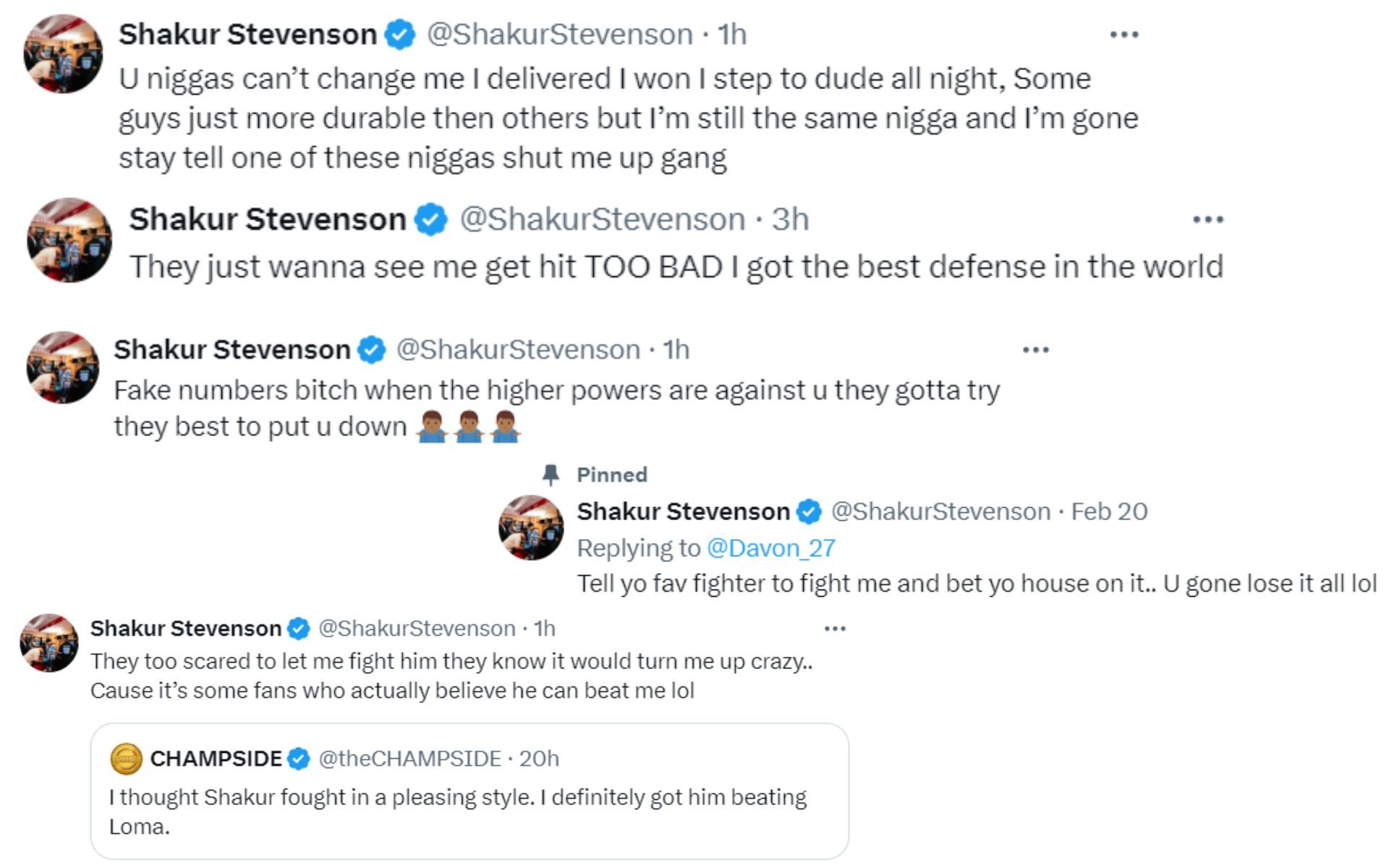 Screenshots courtesy @ShakurStevenson on X