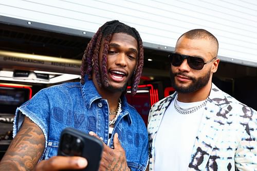 CeeDee Lamb and Dak Prescott at F1 Grand Prix of Miami - Source: Getty