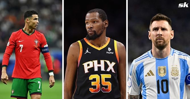 NBA legend Kevin Durant responds after being asked to pick football GOAT during podcast with Cristiano Ronaldo fan IShowSpeed