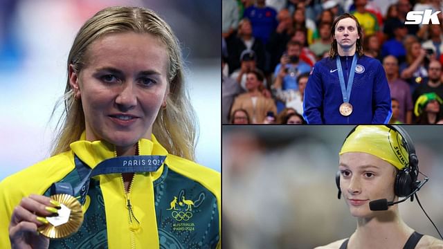 Ariarne Titmus, Katie Ledecky and Summer McIntosh 