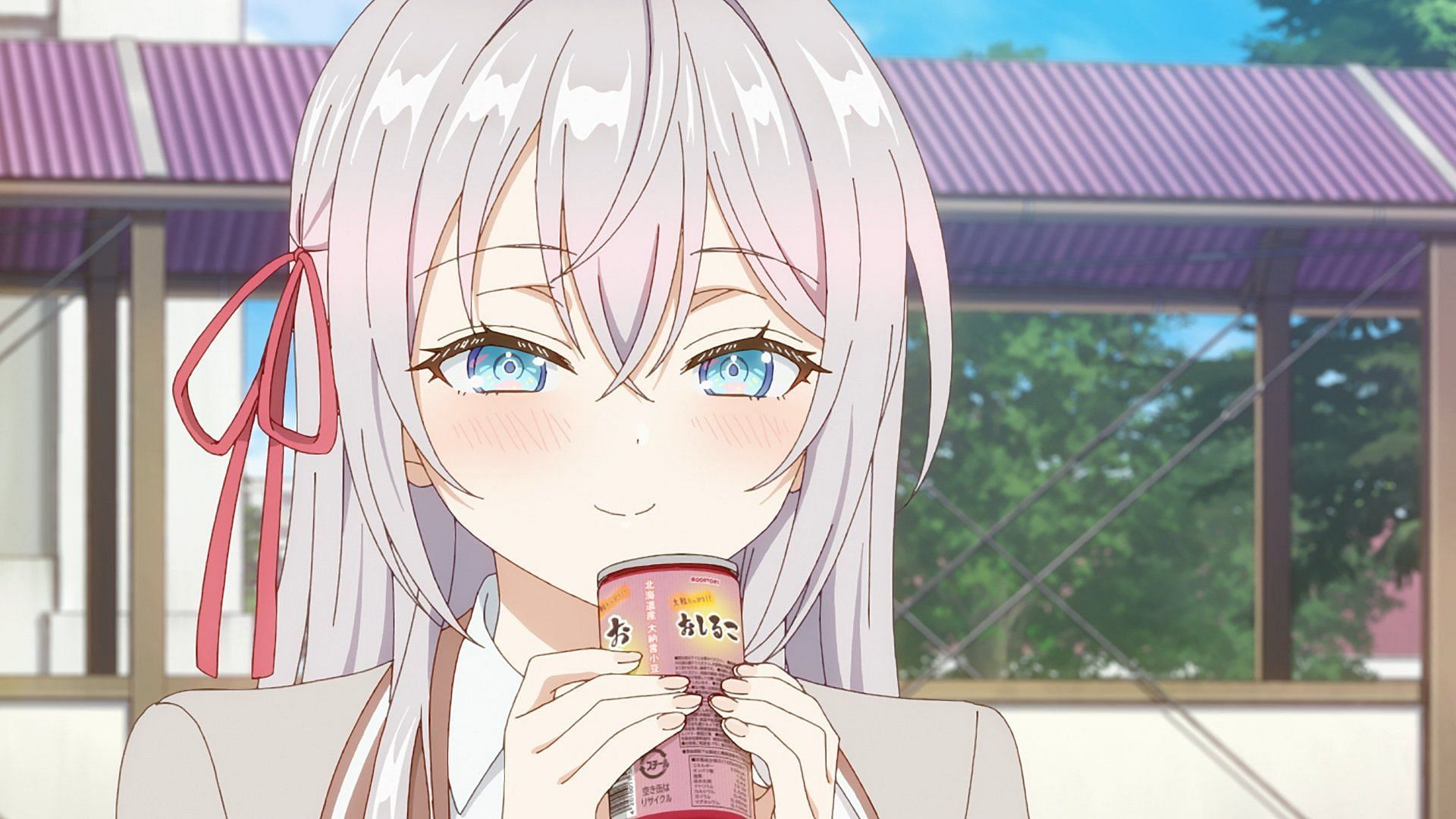 Alya, as seen drinking her favorite drink (Image via Doga Kobo)