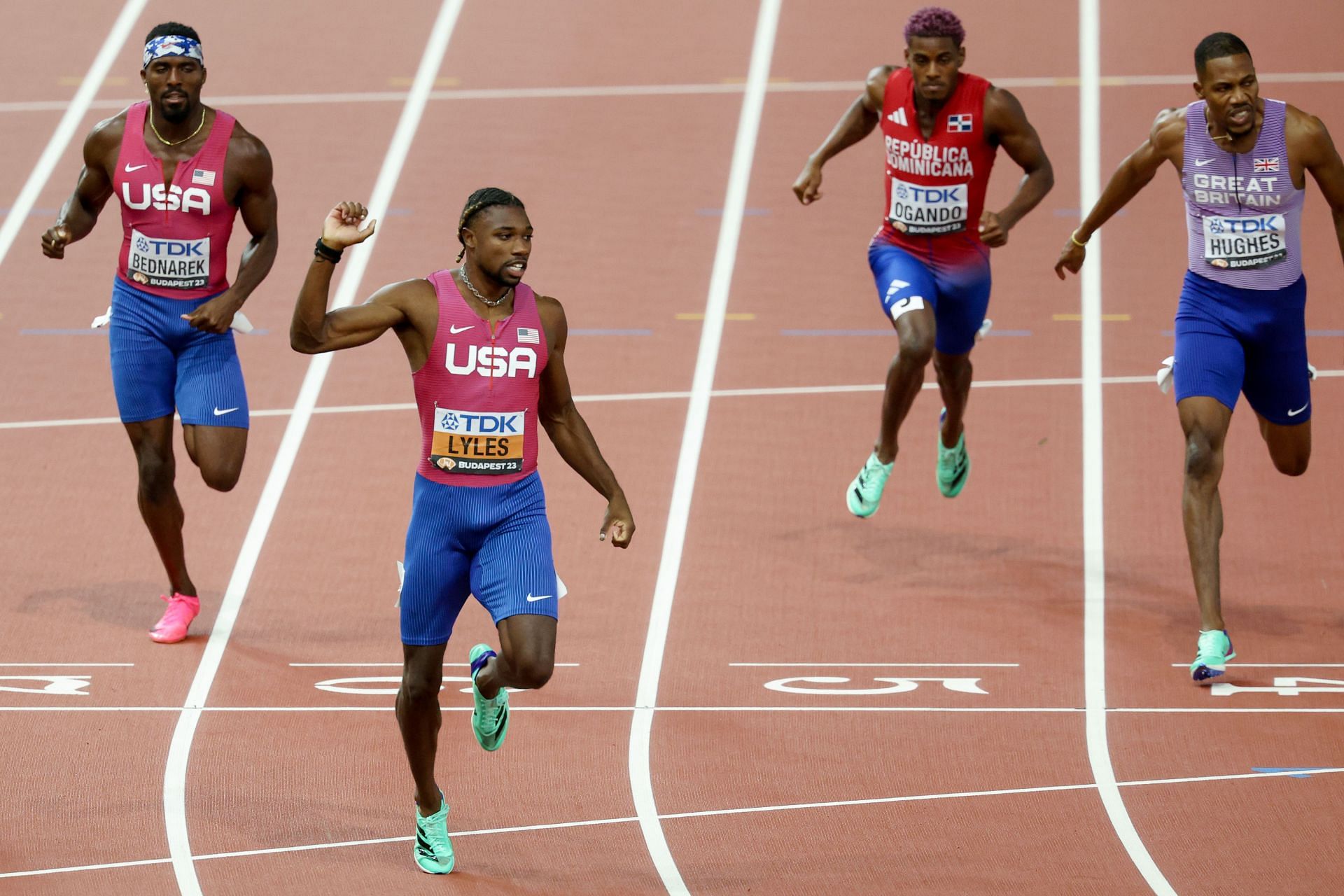 Noah Lyles on Day 7 at the World Athletics Championships Budapest 2023