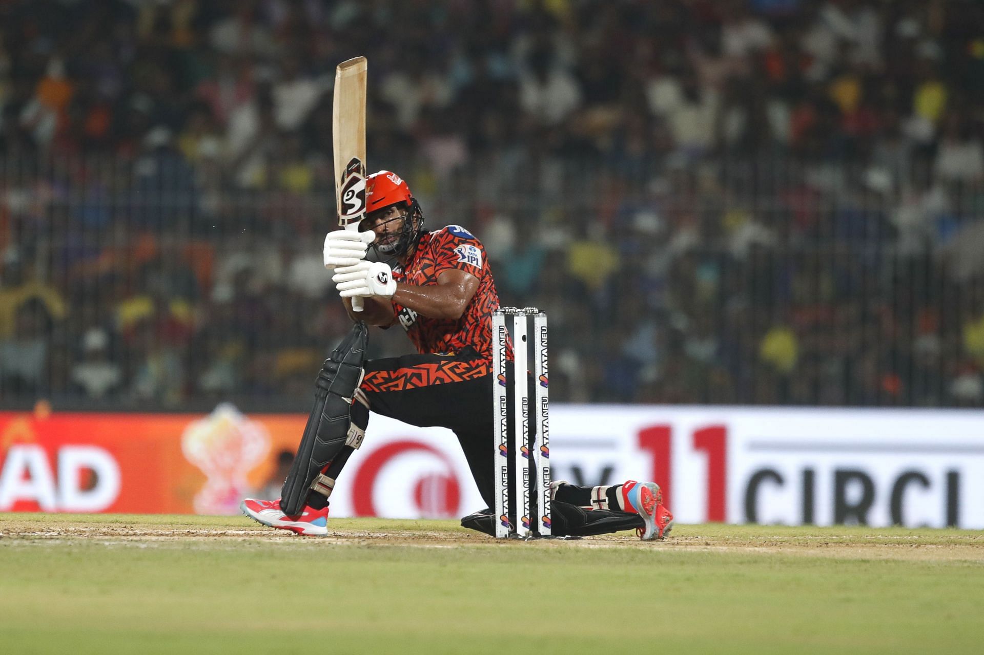 Rahul Tripathi batting for Sunrisers Hyderabad (Image Credits: Getty Images)