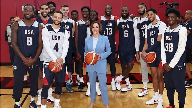 "Beat Canada, bring back the gold" - Vice President Kamala Harris shares special message for USA players during Training Camp visit