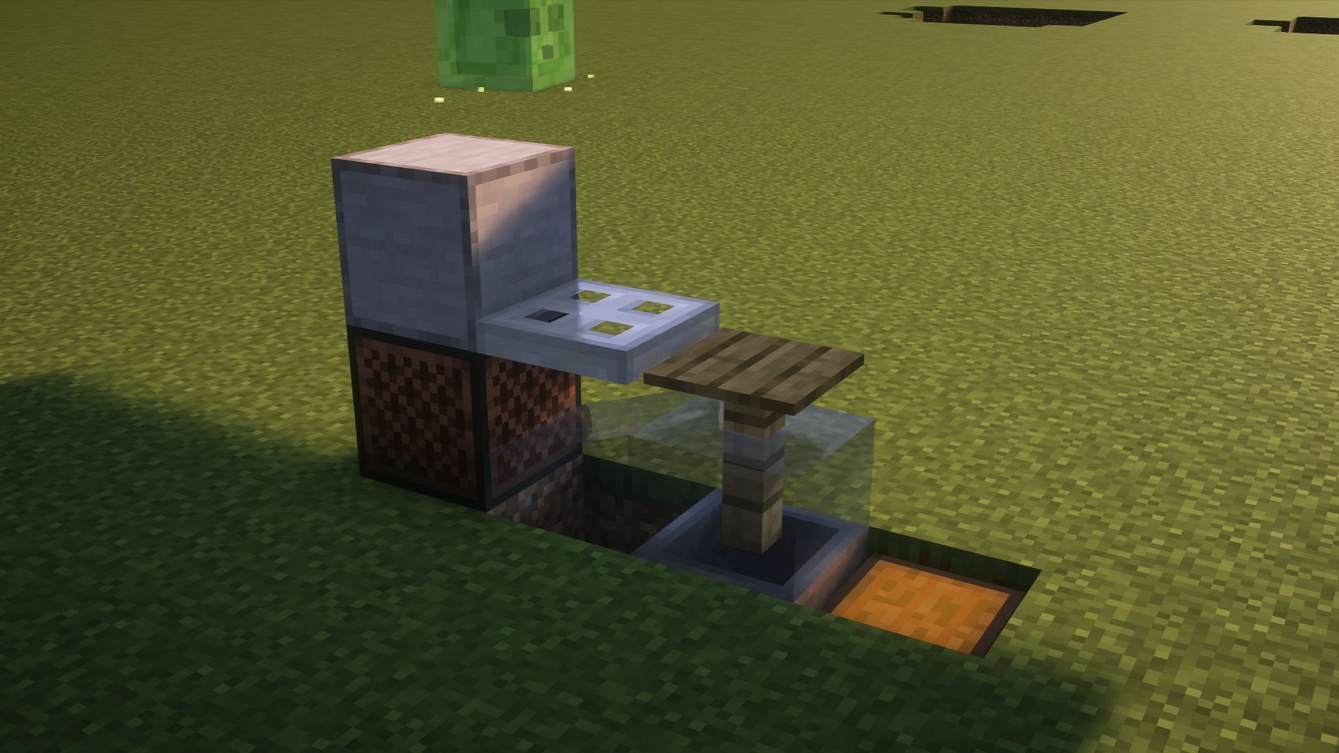 The classic AFK fish farm design (Image via Mojang)