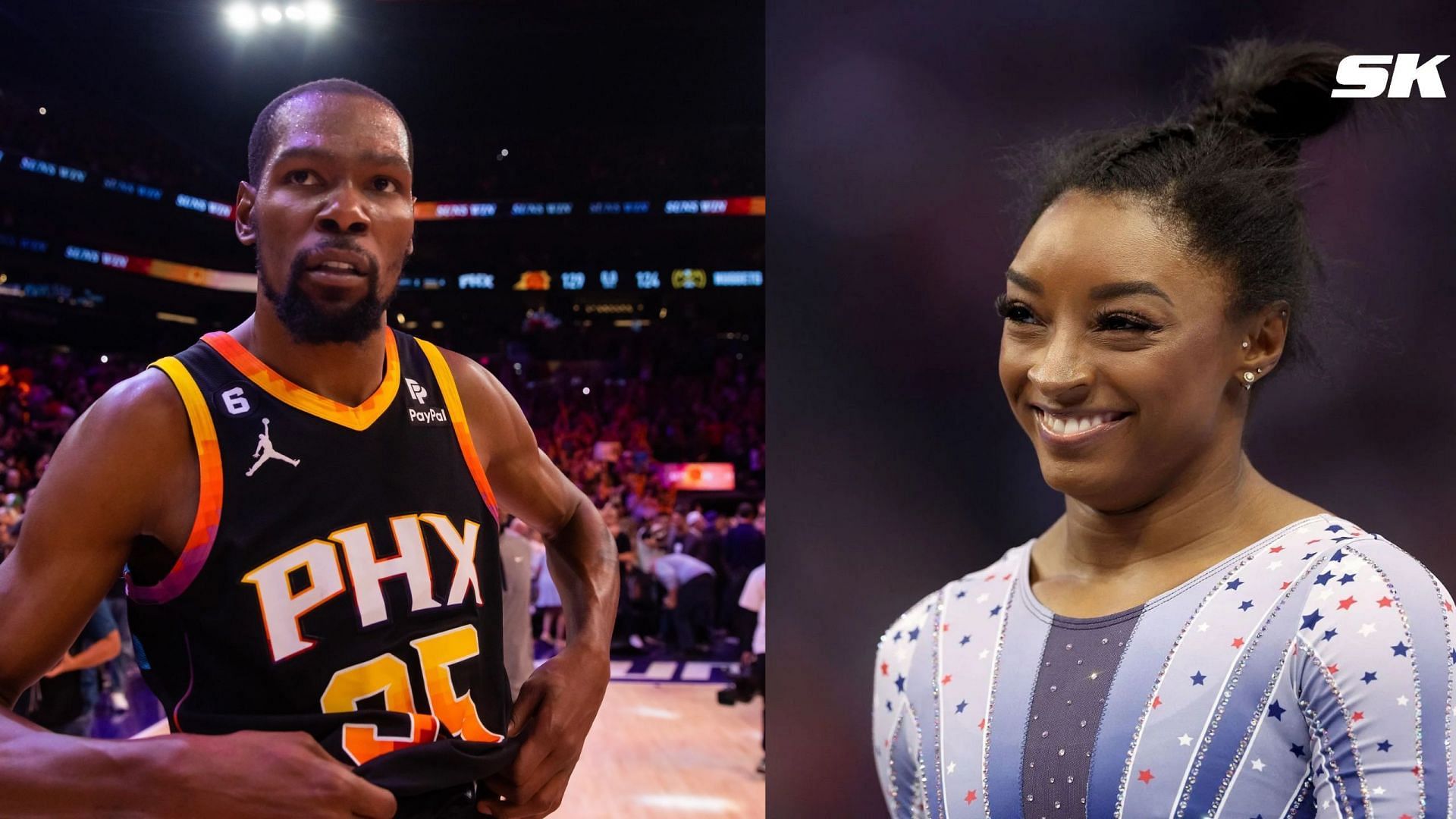 Kevin Durant and Simone Biles: IMAGN,Getty 