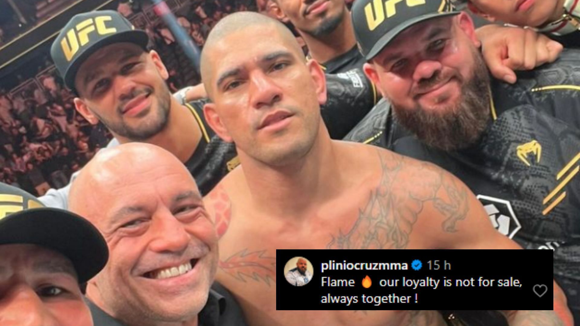 UFC fighters and fans react to Alex Pereira (center) celebrating his team on Instagram [Image courtesy of @alexpoatanpereira on Instagram]