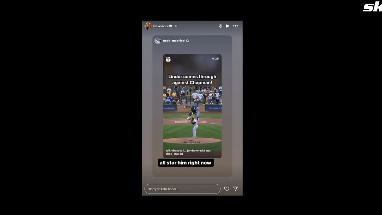 Katia Lindor&#039;s Instagram story