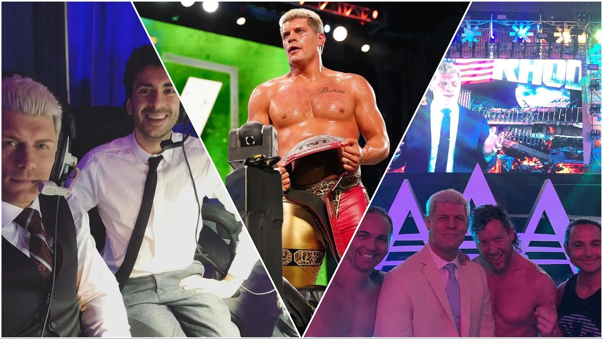 Former TNT Champion Cody Rhodes in AEW with The Elite and Tony Khan