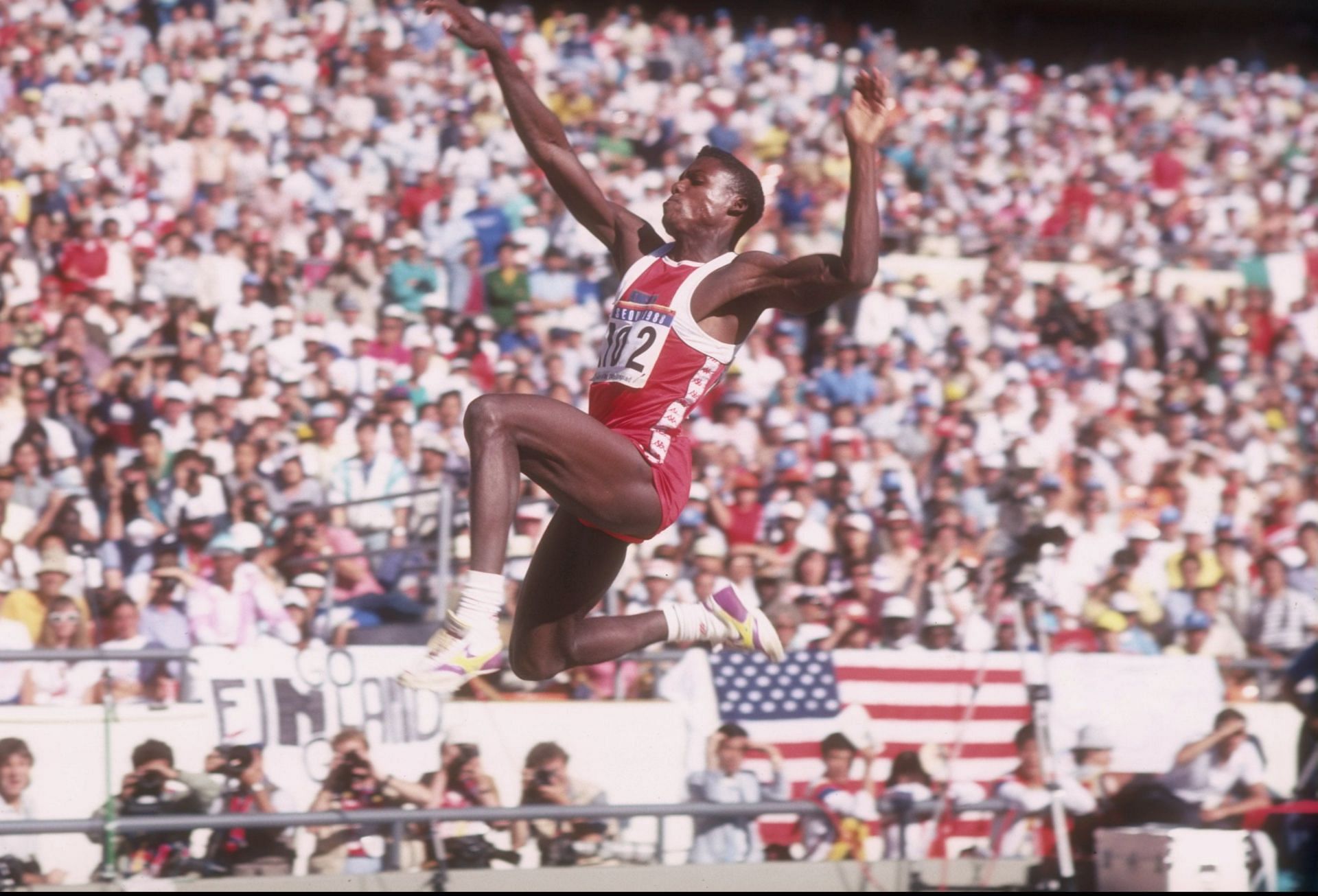 Carl Lewis making the leap [Image for Representational Purposes] [Image Source: Getty]