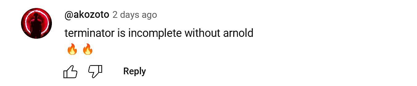 @akozoto's YouTube comment on Netflix's Official Teaser of Terminator Zero