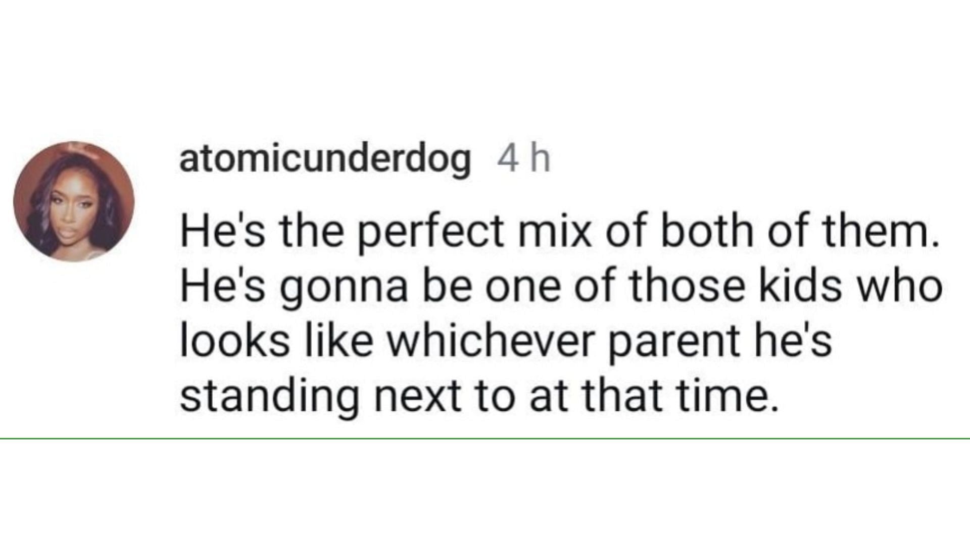 A fan thinks Halo is a mix of both his parents. (Image via Instagram/ atomicunderdog)