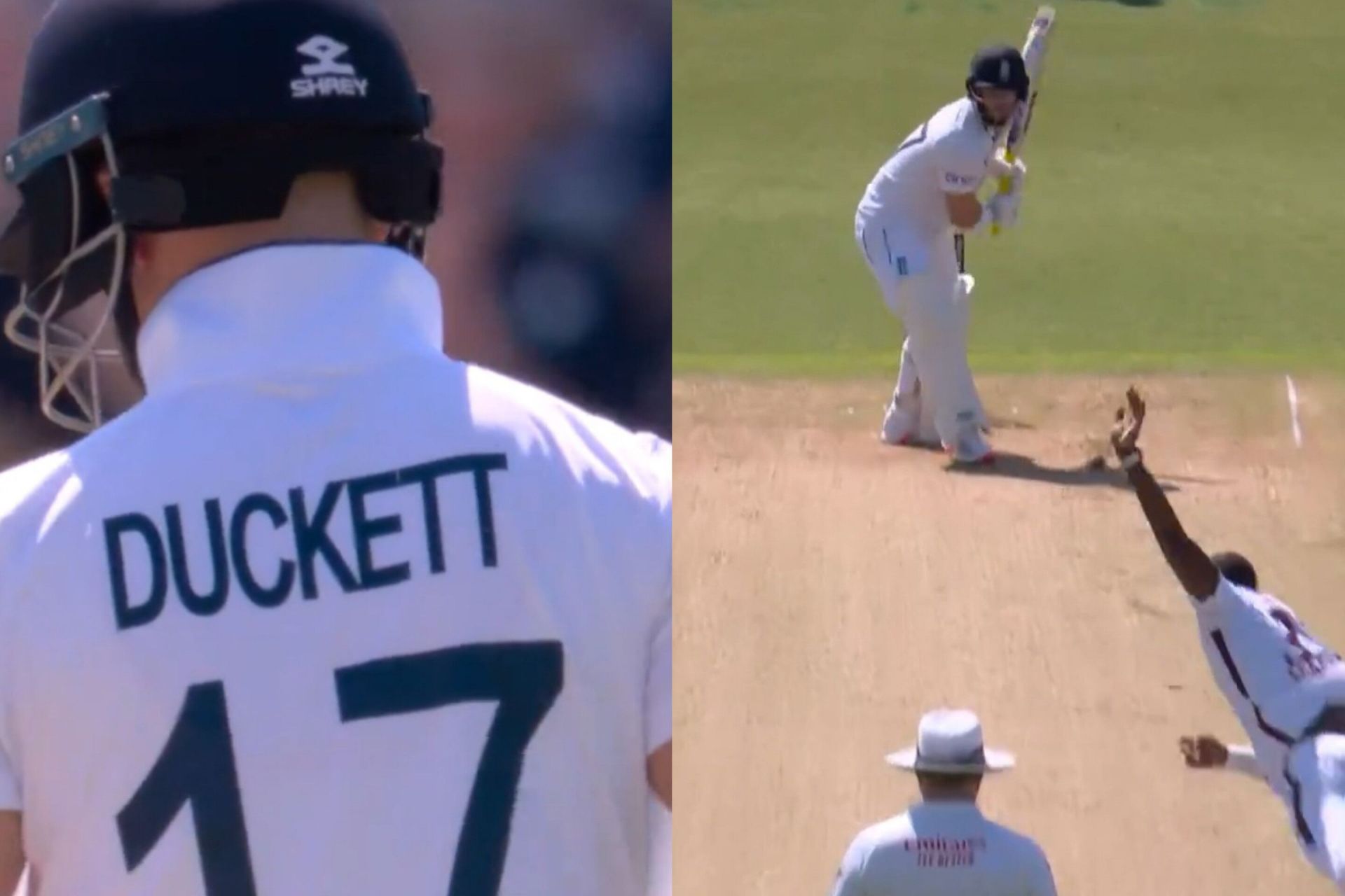 Ben Duckett smashes four boundaries in an over (Image via X/@englandcricket)