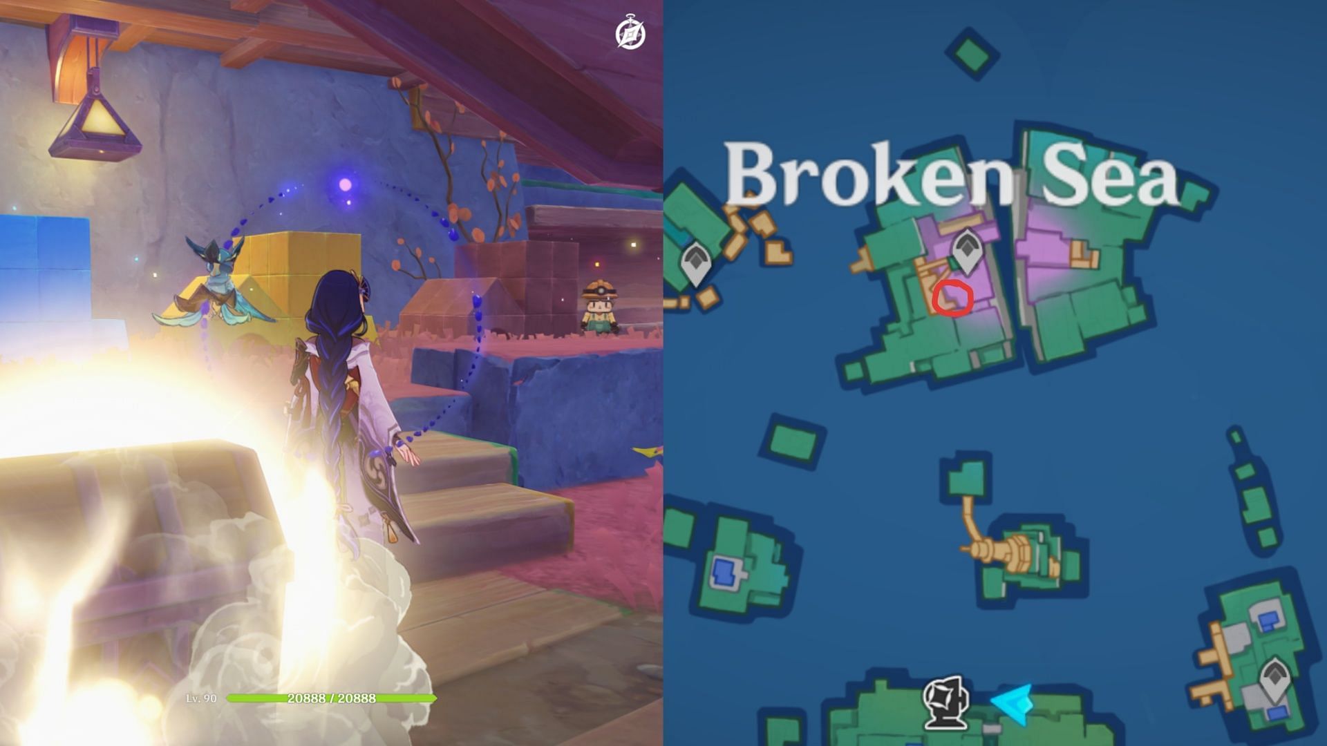 Puzzle #14 in Broken Sea (Image via HoYoverse)