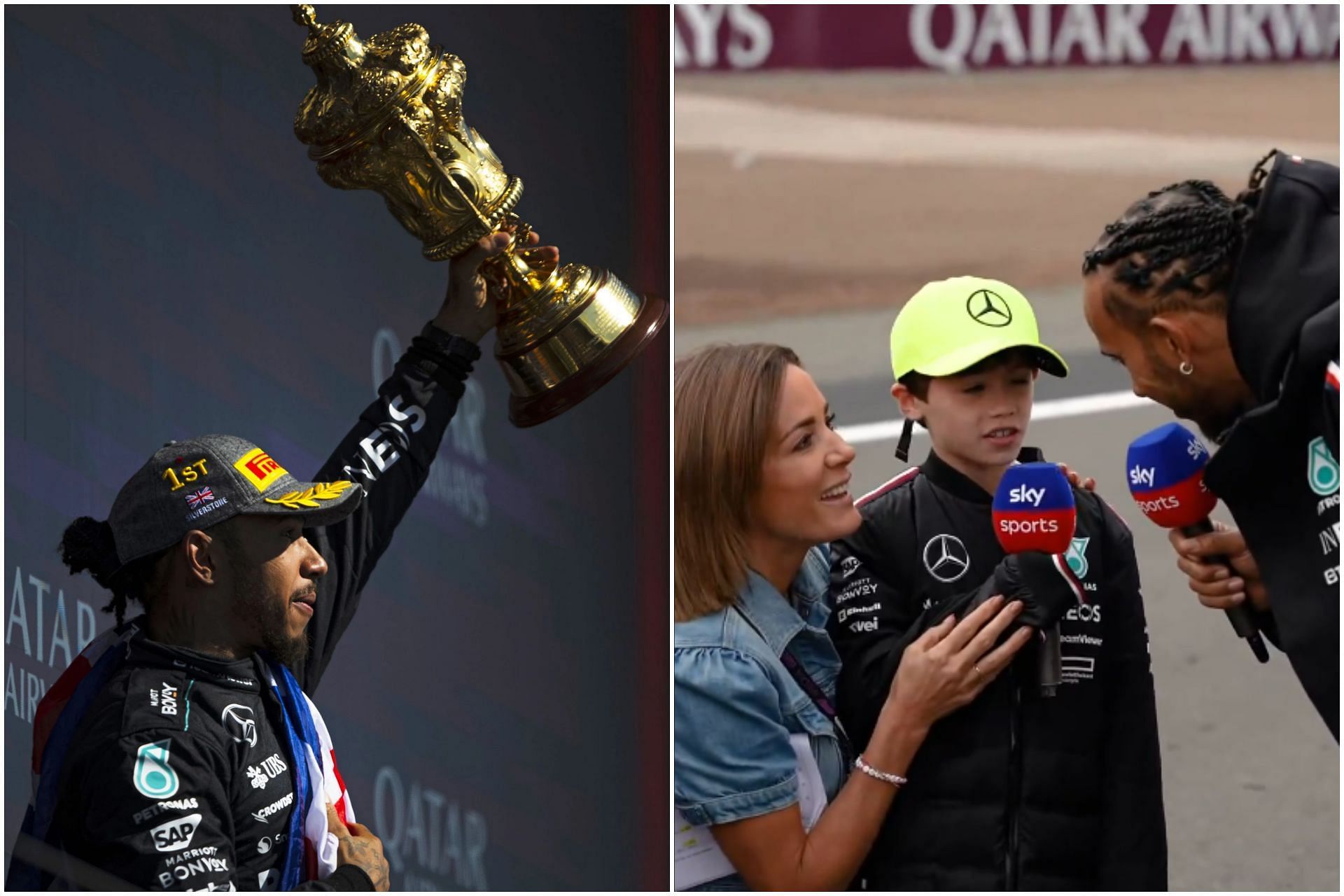 Lewis Hamilton was asked by a young fan whether he can win the British GP (Collage via Sportskeeda)