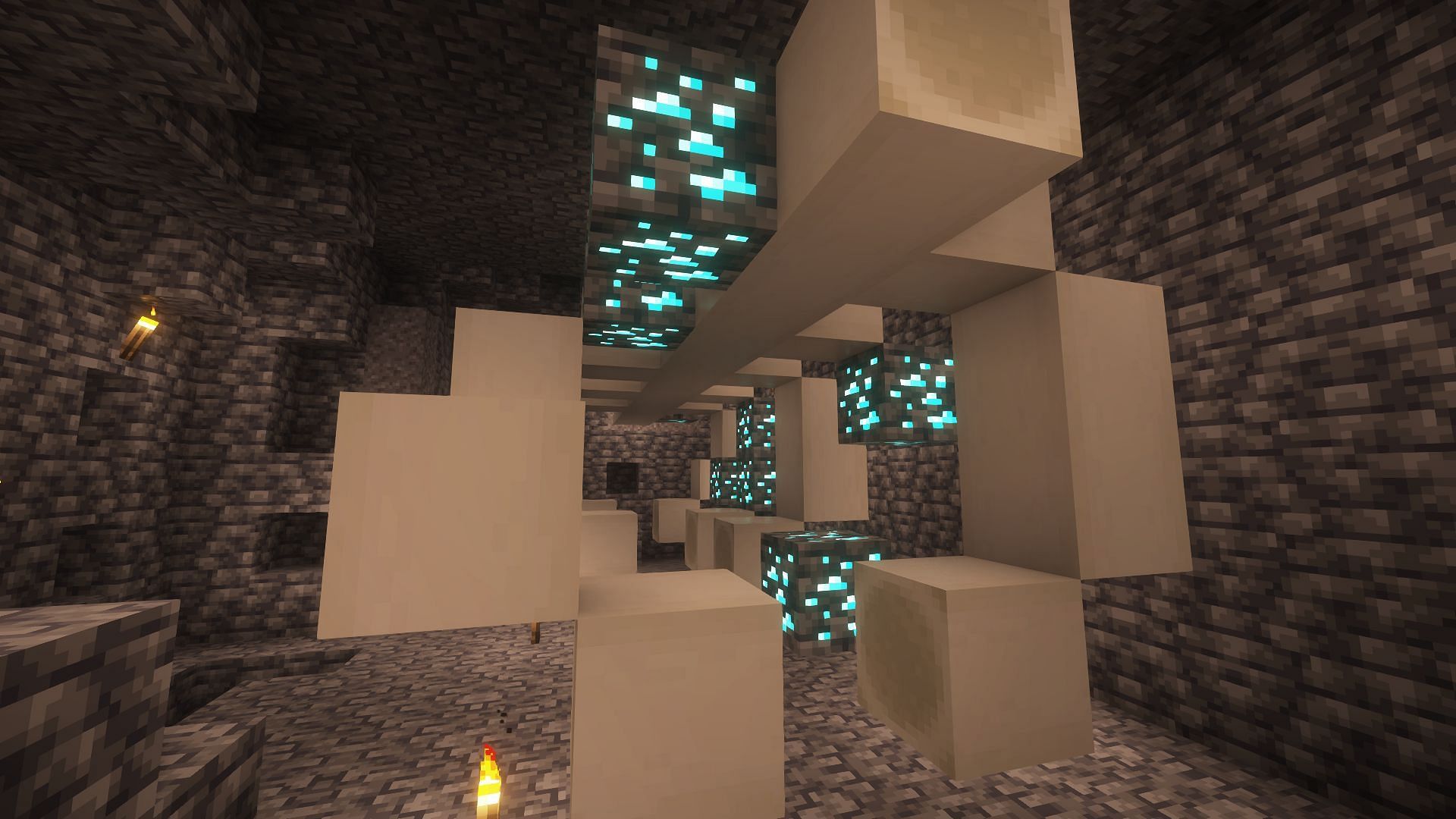 The fossil &quot;spine_2&quot; was found deep underground (Image via Mojang)