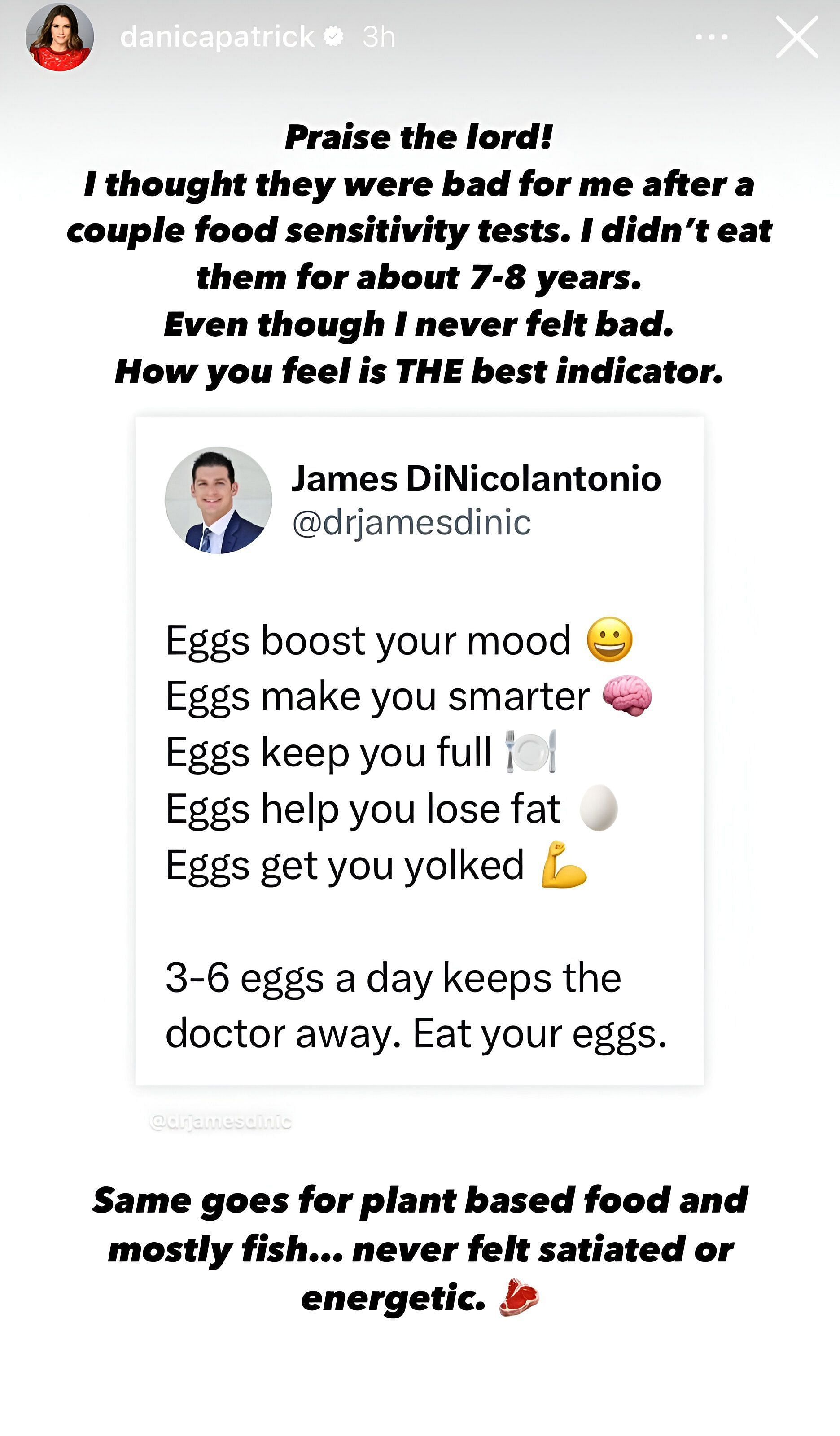 Danica Patrick shares her take on eggs