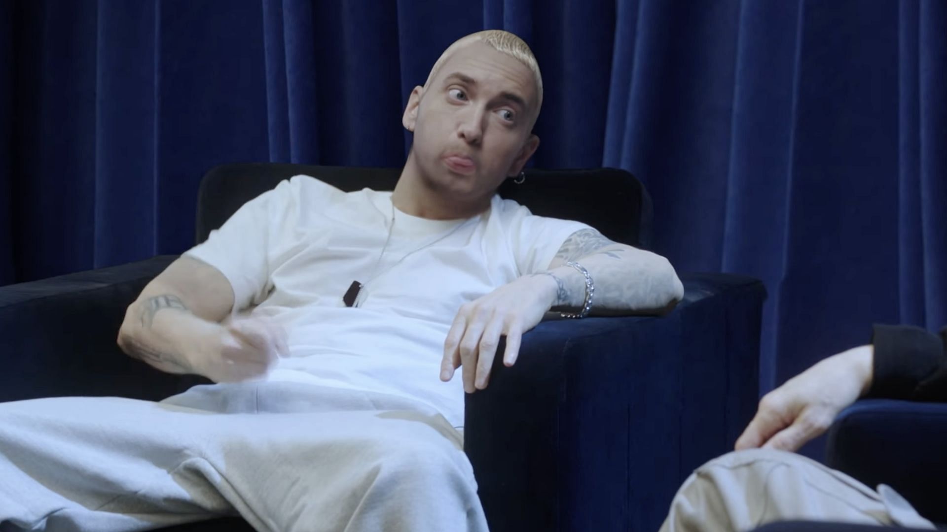 Slim Shady in Complex&#039;s &quot;THE FACE OFF&quot; interview uploaded to YouTube on July 31, 2024 (Image via YouTube/@complex)