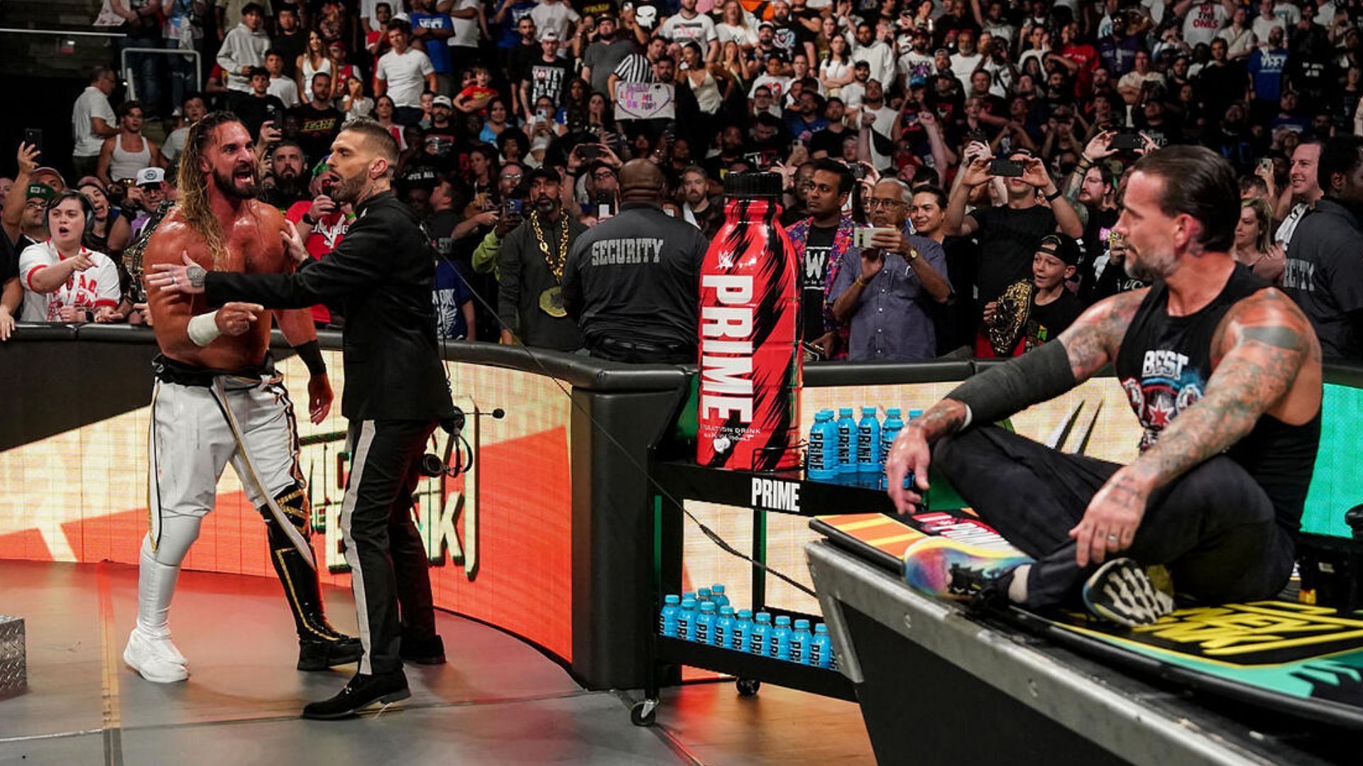 Rollins and Punk had a confrontation at Money in the Bank. [Photo: WWE.com]