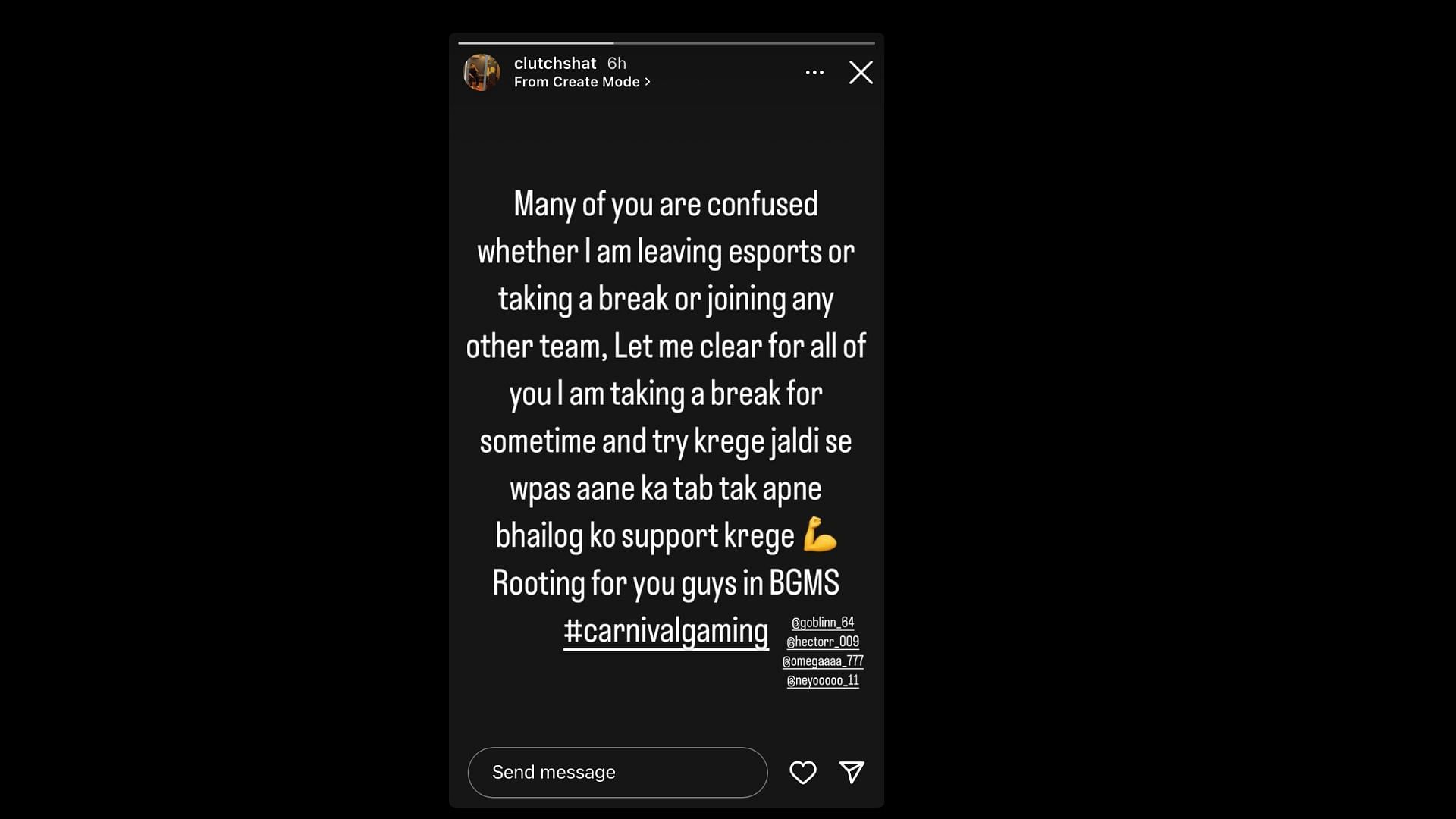 Akshat announced his short break from competitive (Image via Instagram/Akshat)