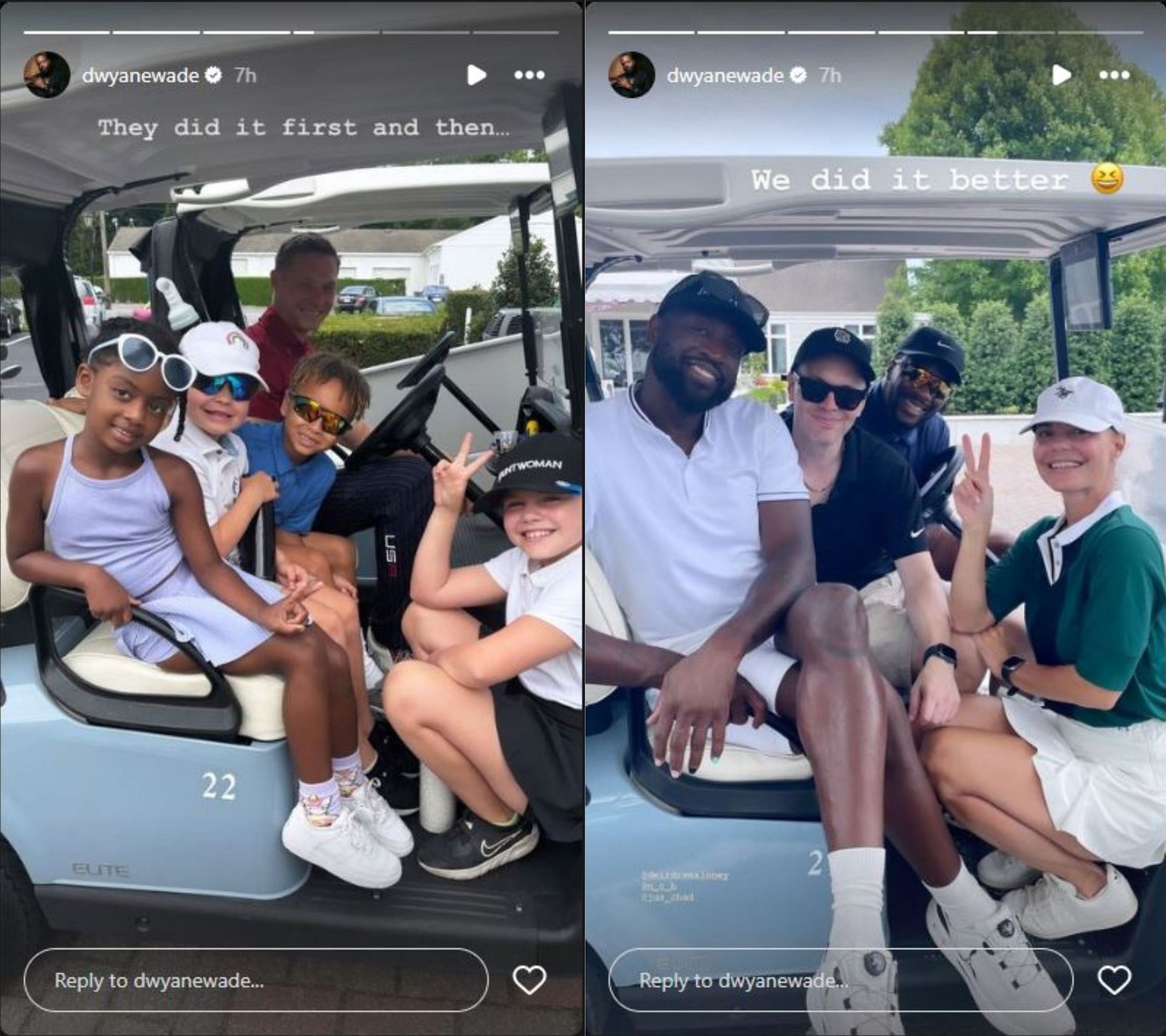 Dwyane Wade spending time with friends and family. (Photo: Screengrabbed from Wade&#039;s IG stories)