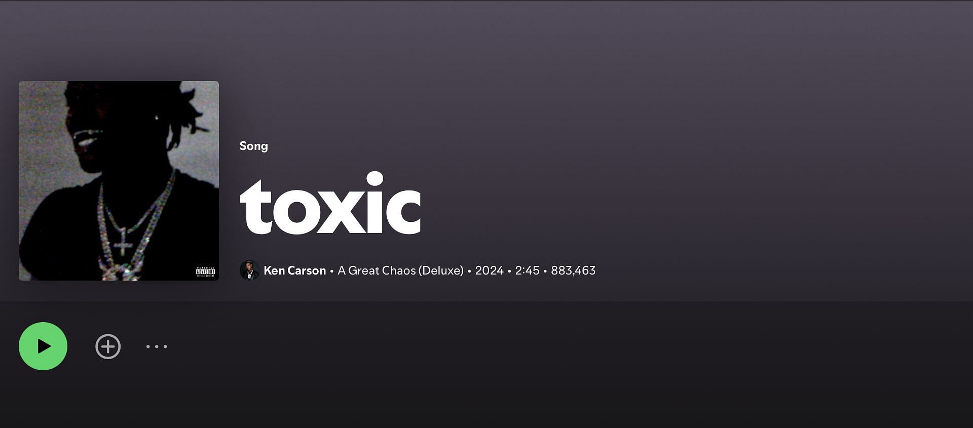 Track 21 on Ken Carson&#039;s &#039;A Great Chaos Deluxe&#039; (Image via Spotify)