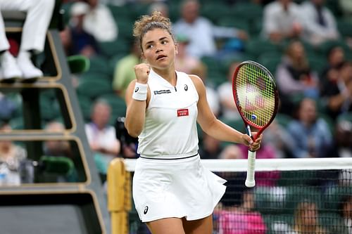 Jasmine Paolini at Wimbledon. (Image via Getty)