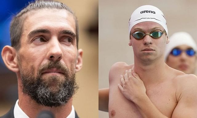 Michael Phelps and Leon Marchand ( Image via Getty Images)